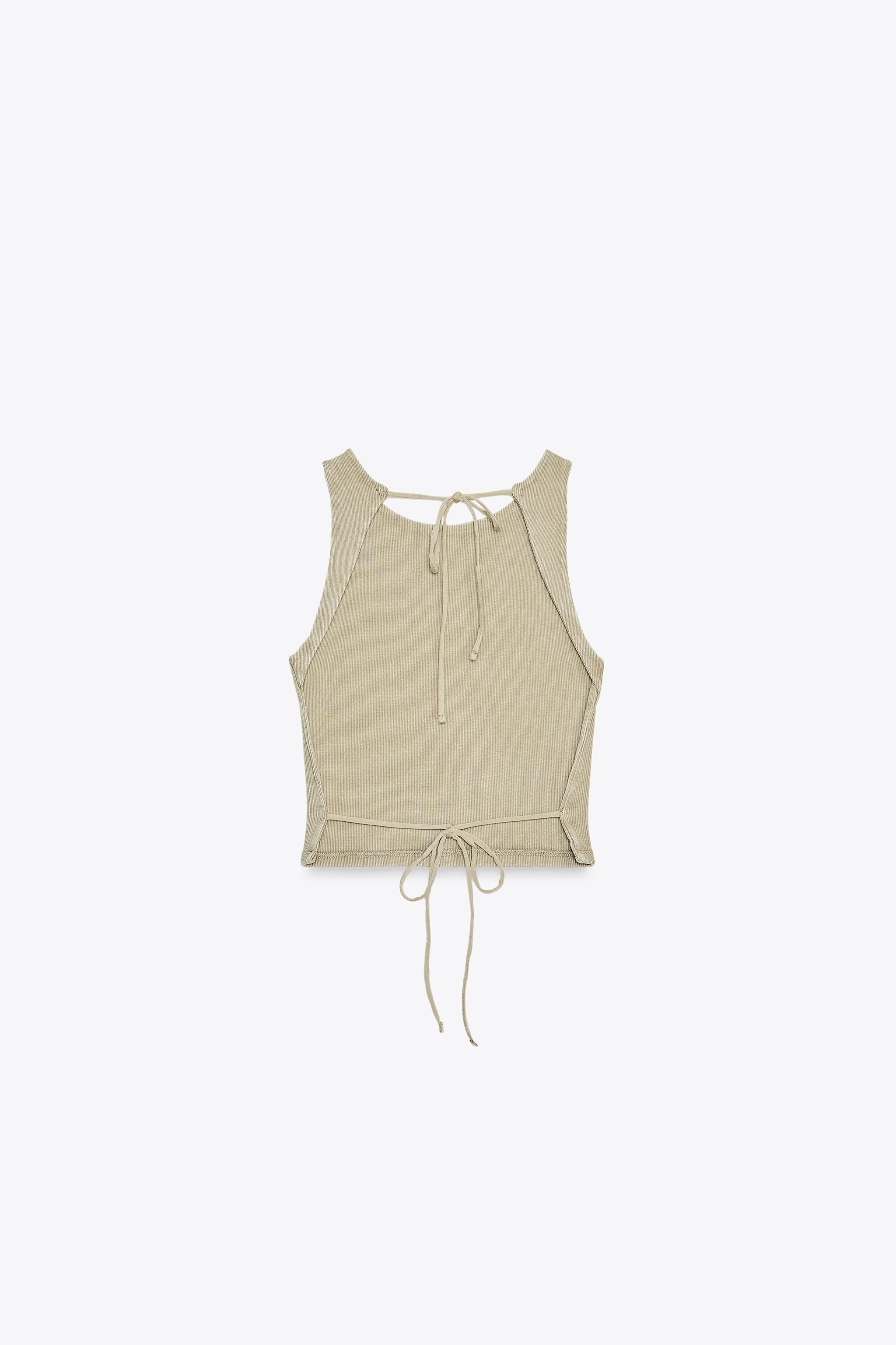 RIB OPEN BACK T-SHIRT