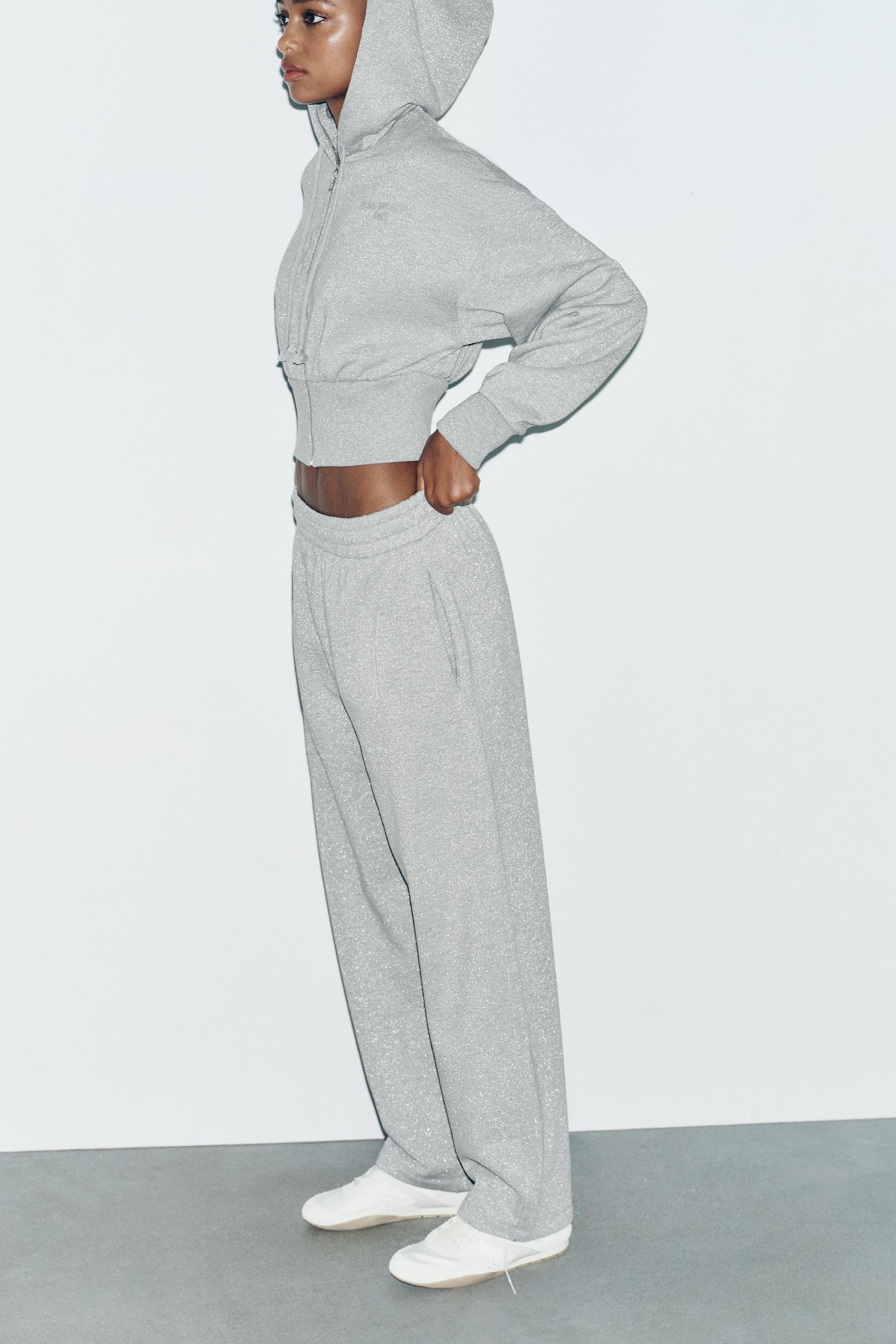 METALLIC THREAD FLEECE PANTS