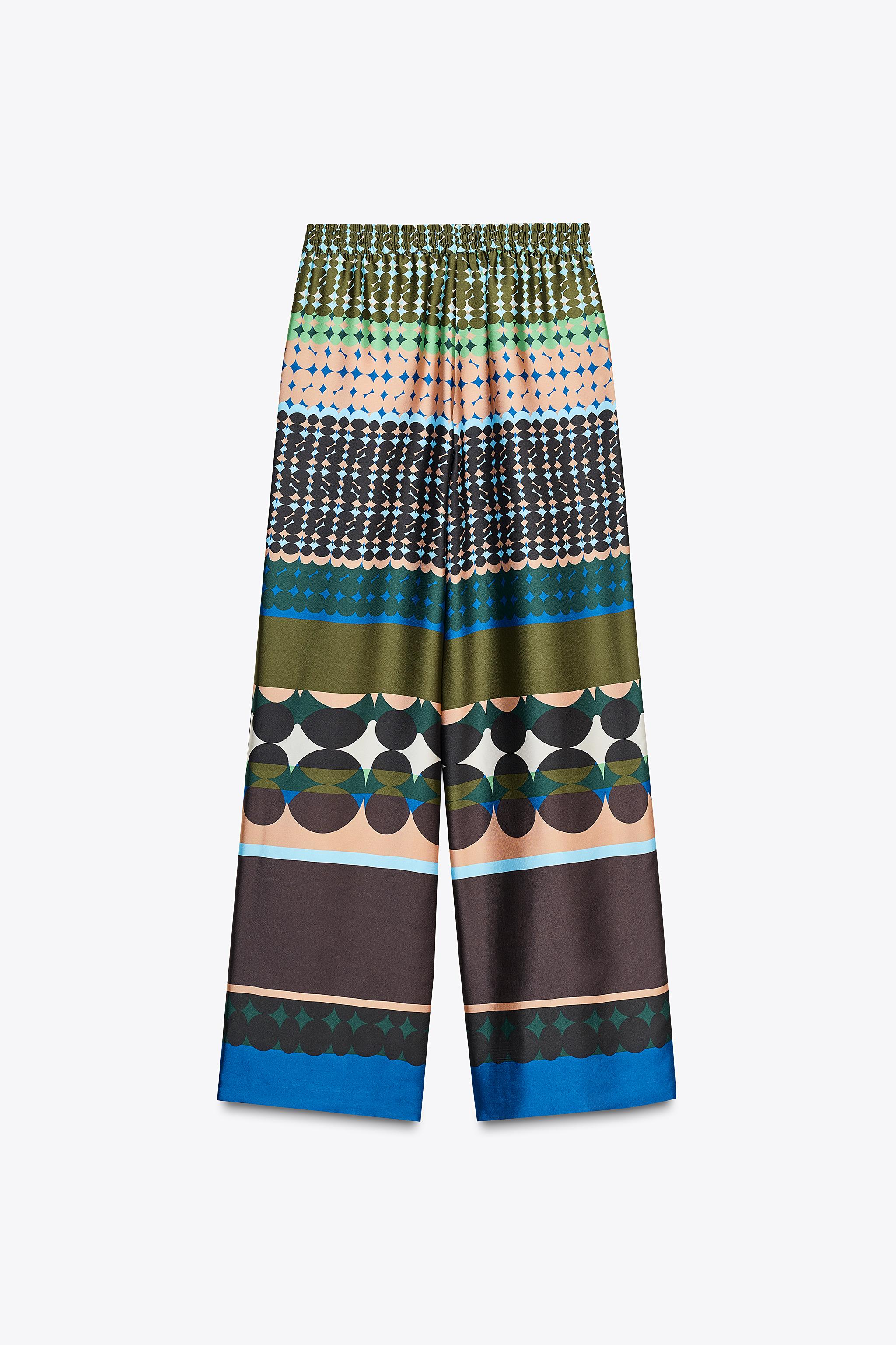 PRINTED SATIN PANTS