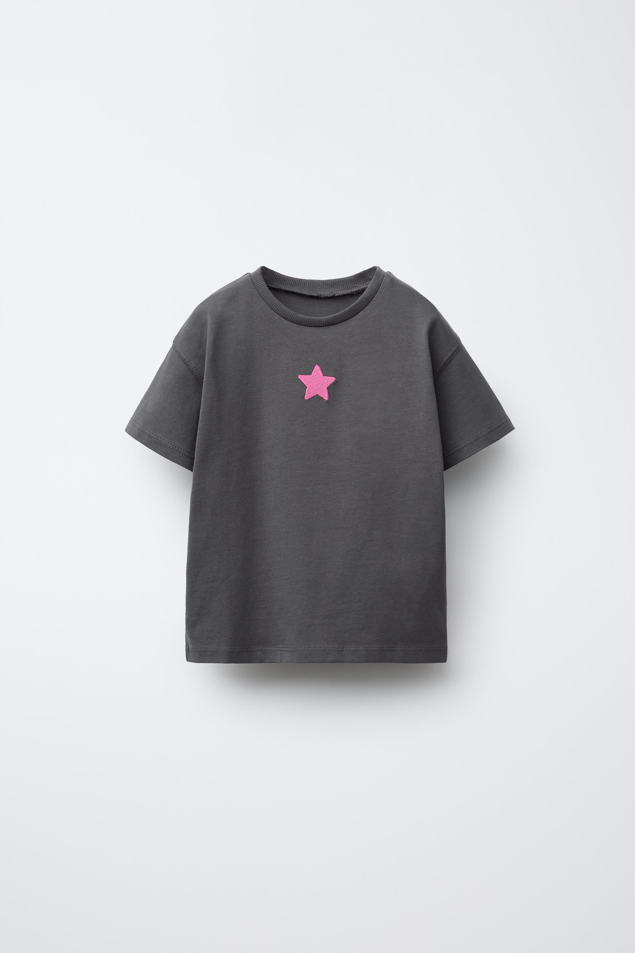 EMBROIDERED AND TEXT T-SHIRT