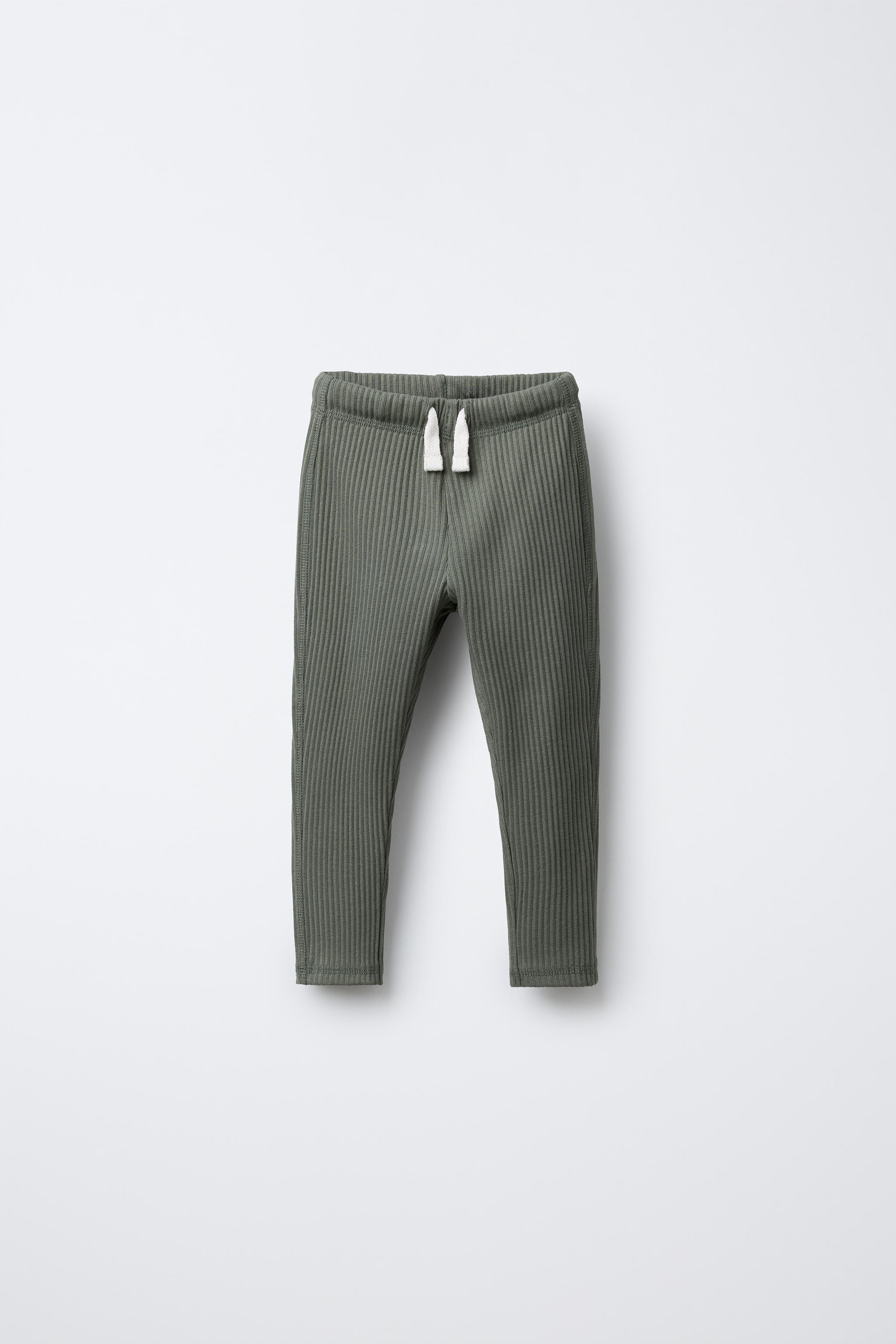 RIBBED LEGGINGS WITH LABEL