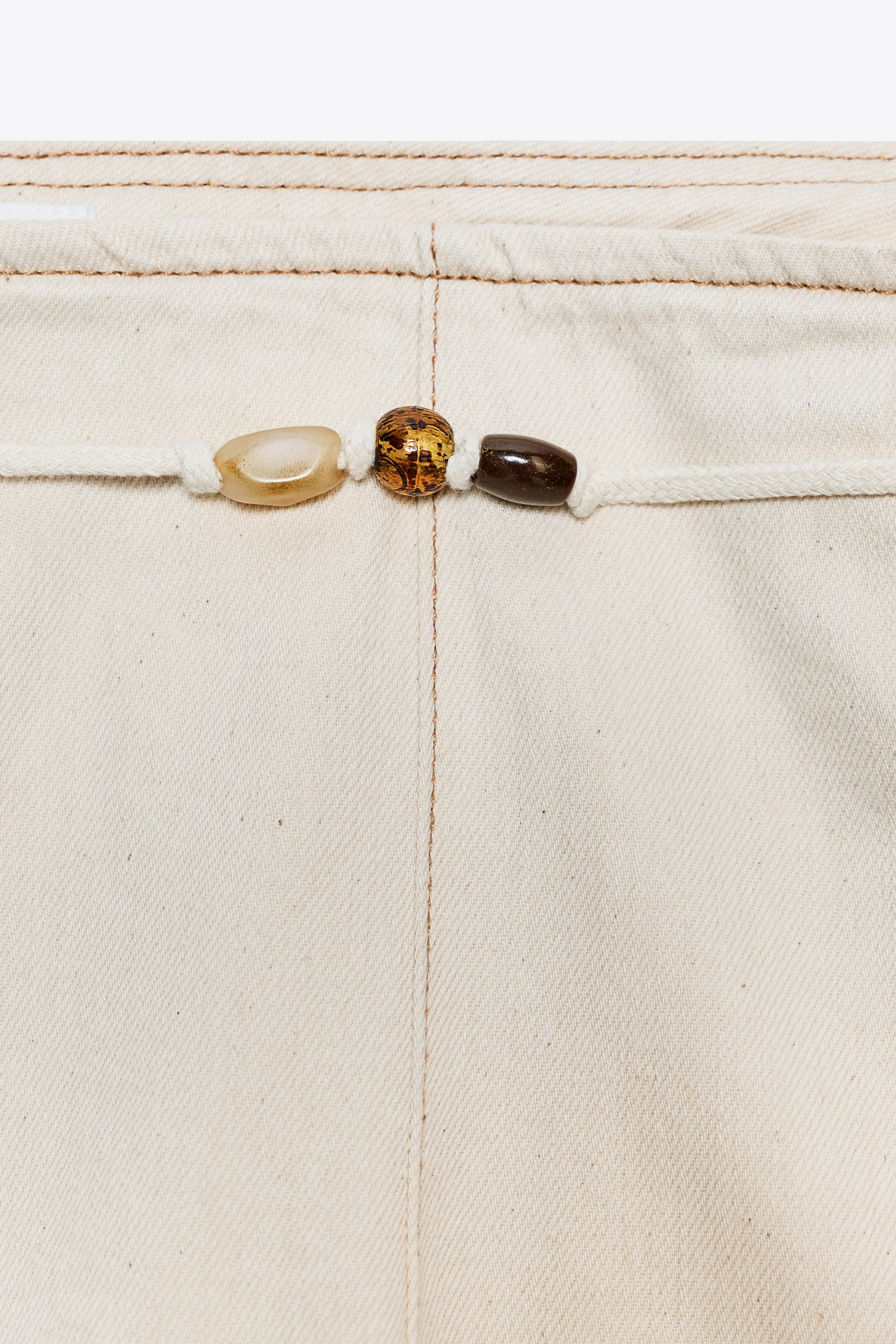 Z1975 BEADED HIGH RISE WIDE LEG JEANS