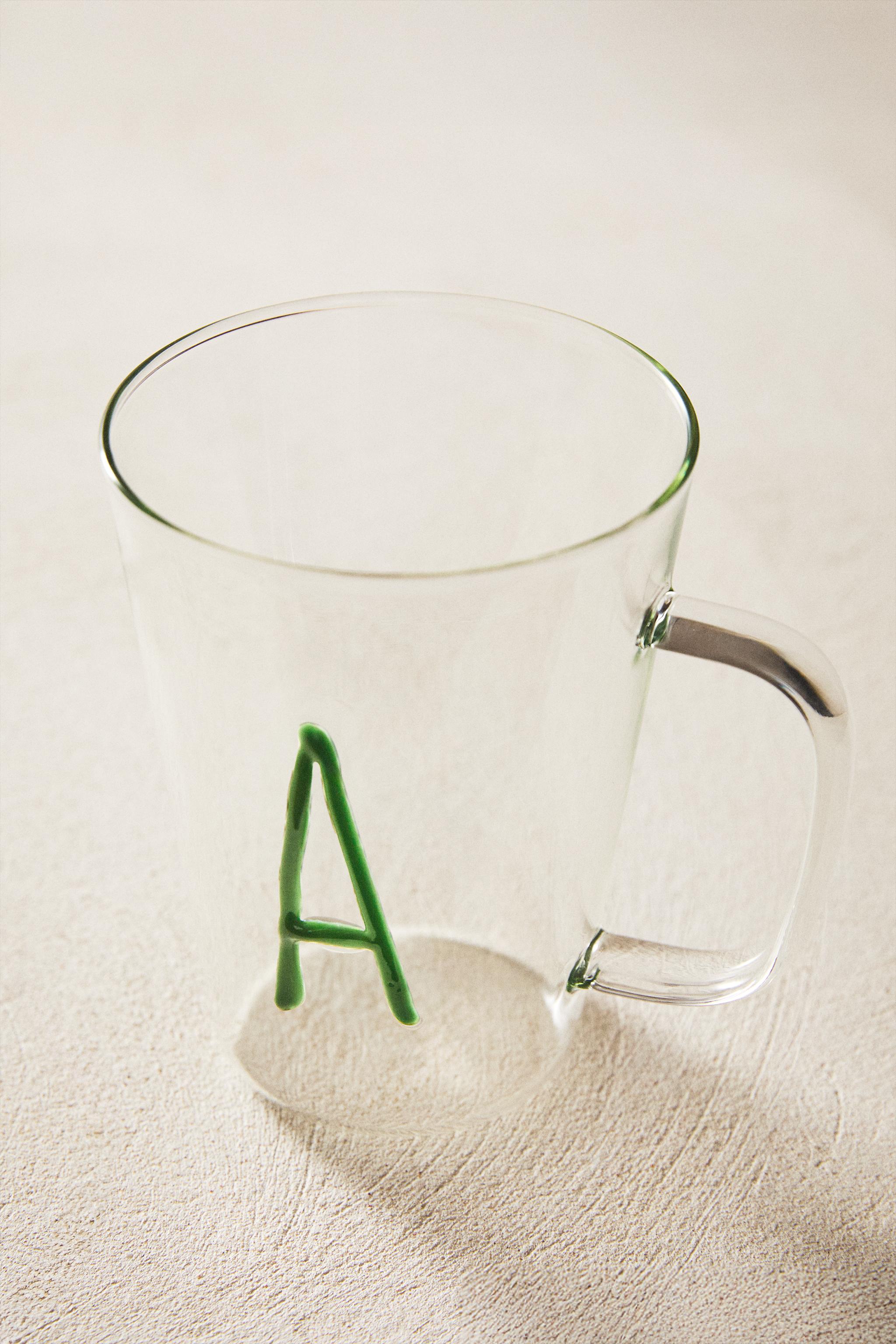 BOROSILICATE MUG WITH INITIAL A
