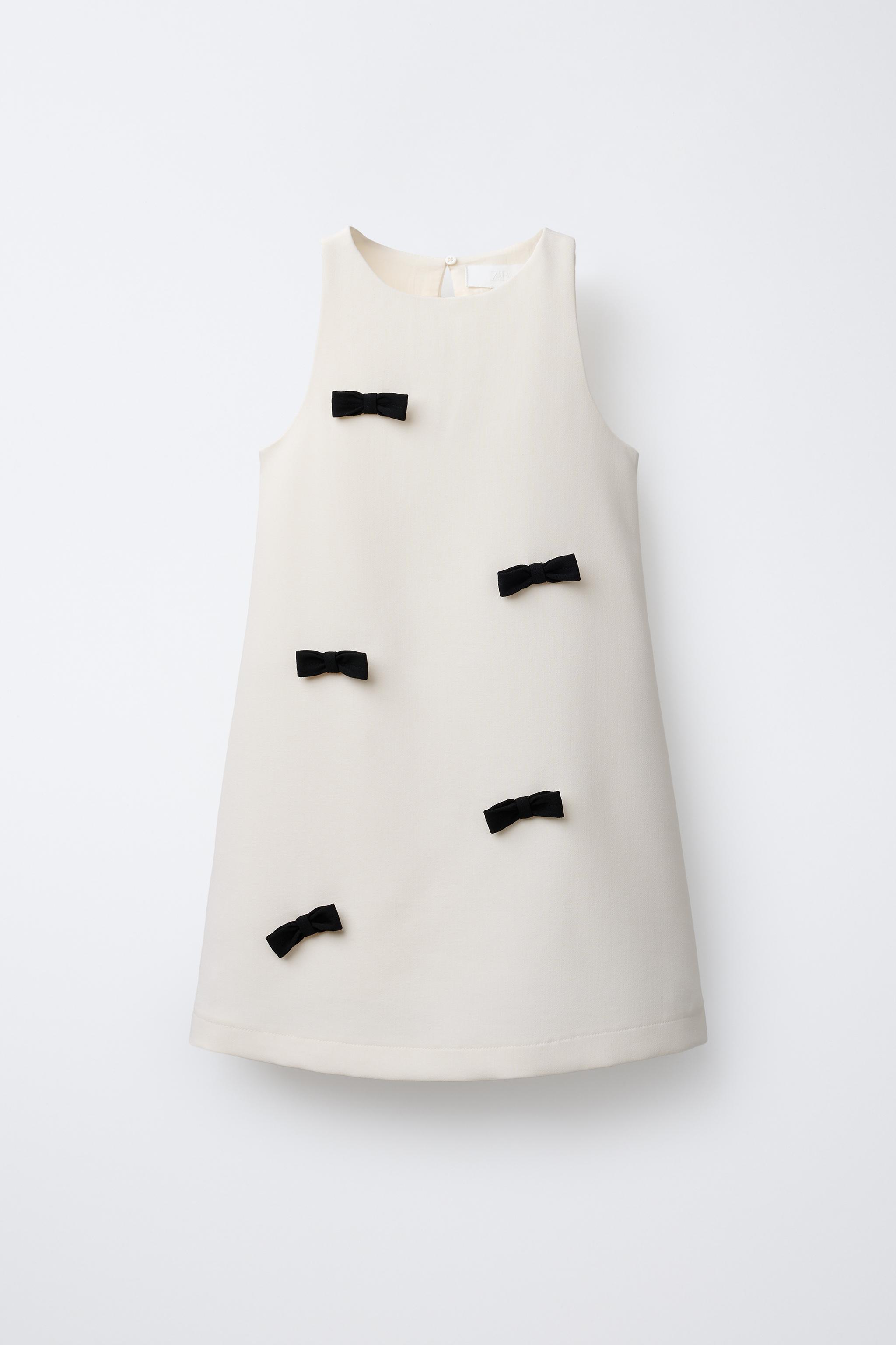 CONTRAST BOW PINAFORE DRESS