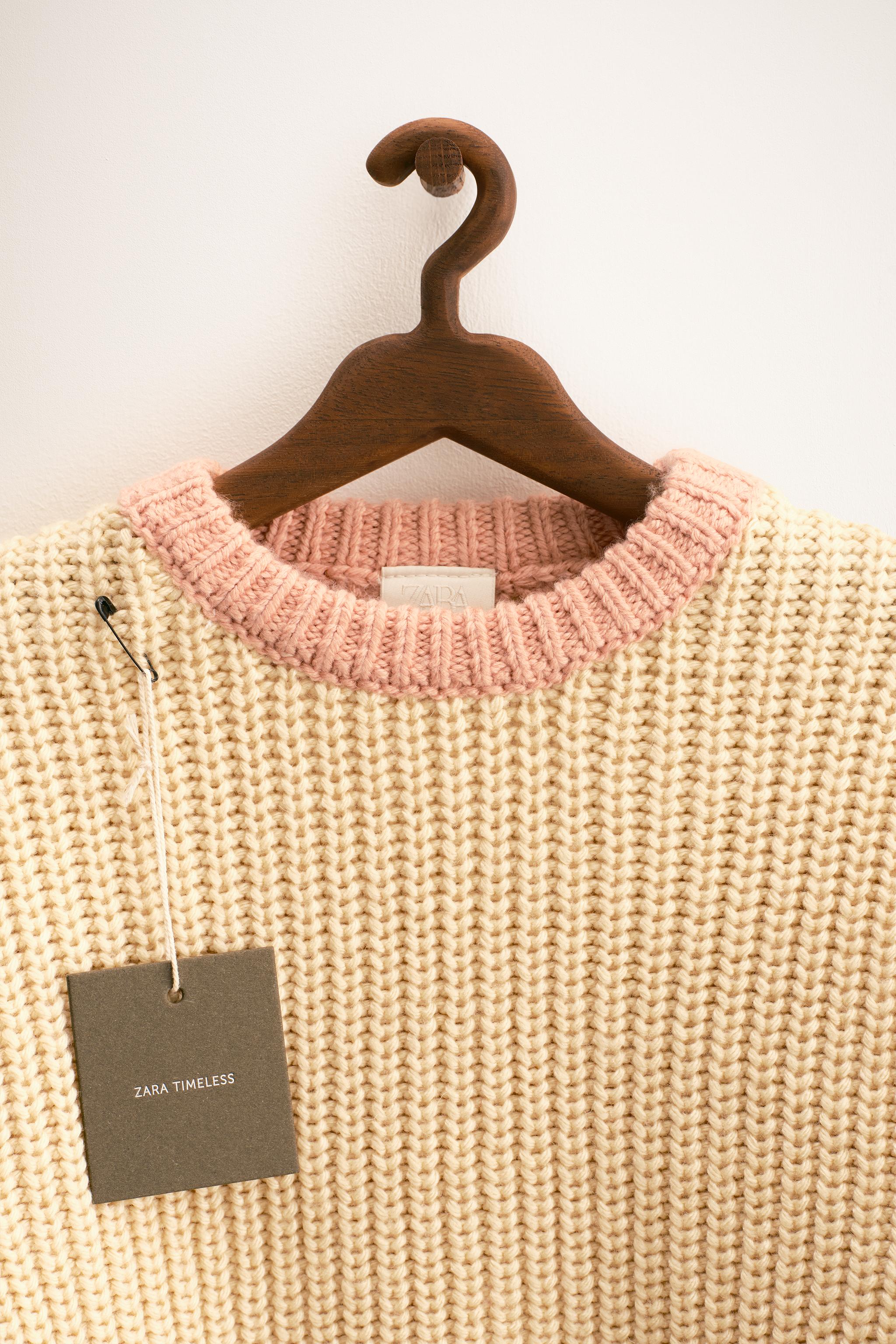 ZARA TIMELESS - CHUNKY KNIT SWEATER WITH CONTRAST TRIM