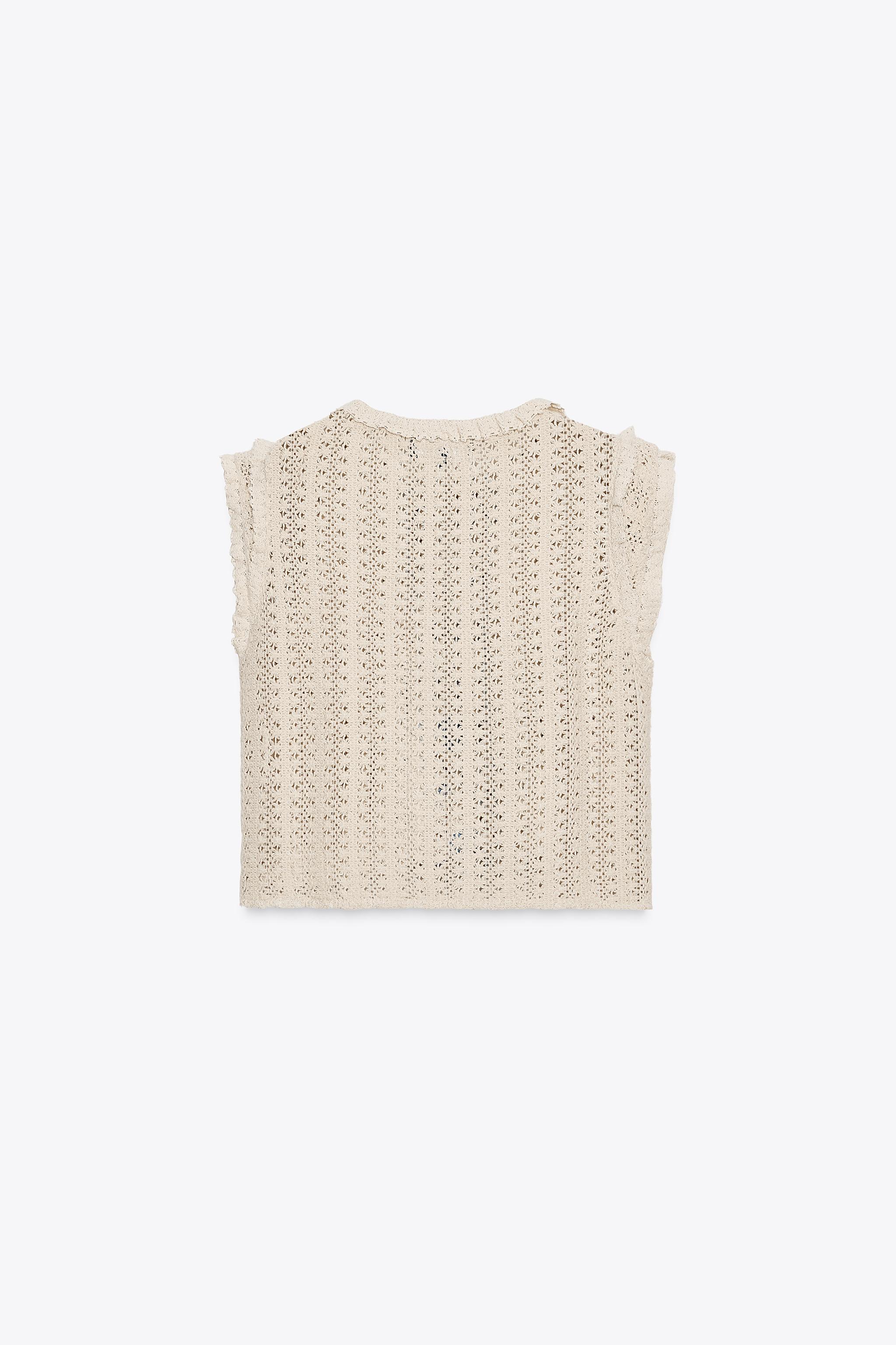 EMBROIDERED CROCHET TOP