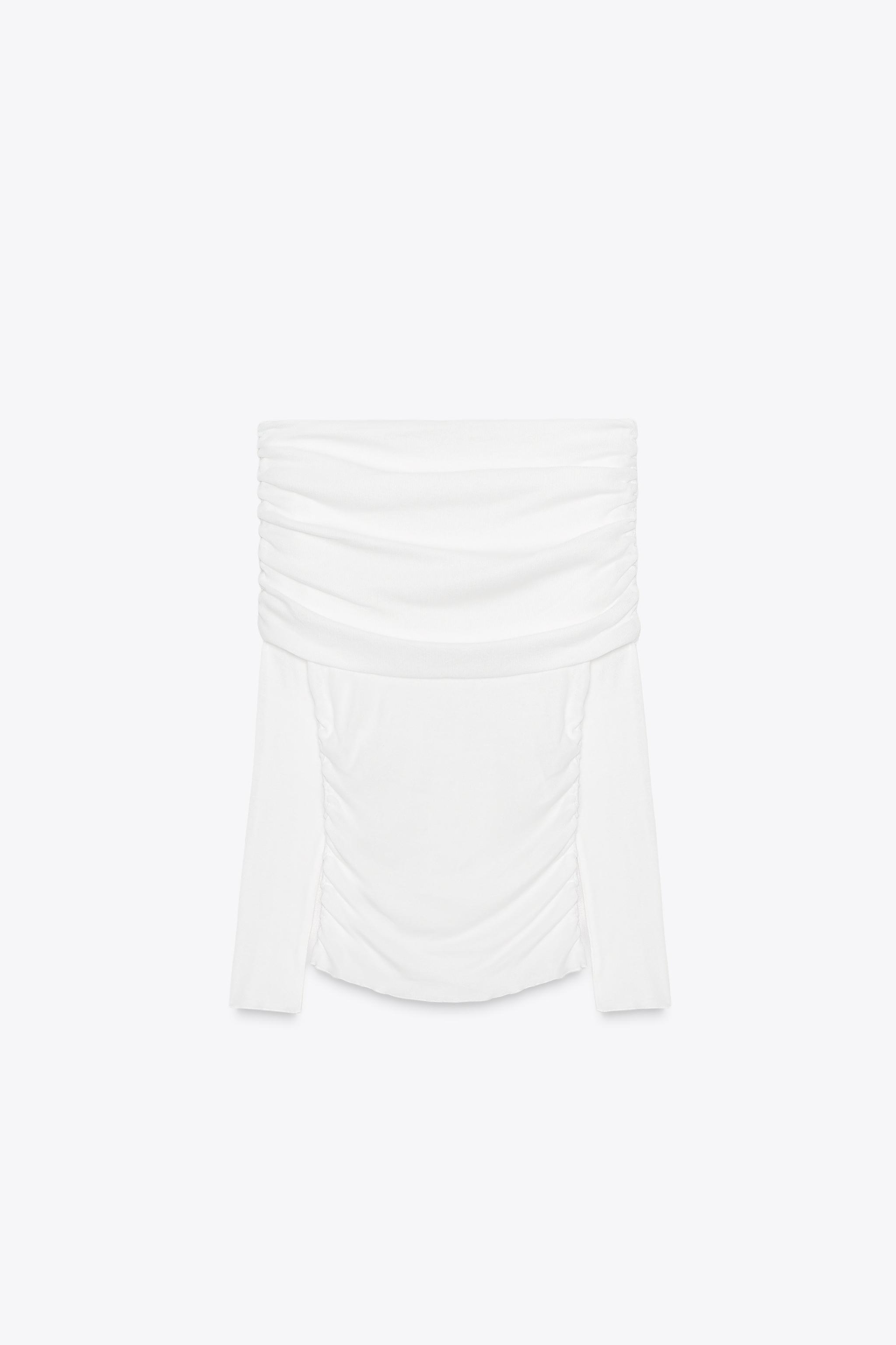 STRAPLESS RUCHED TOP