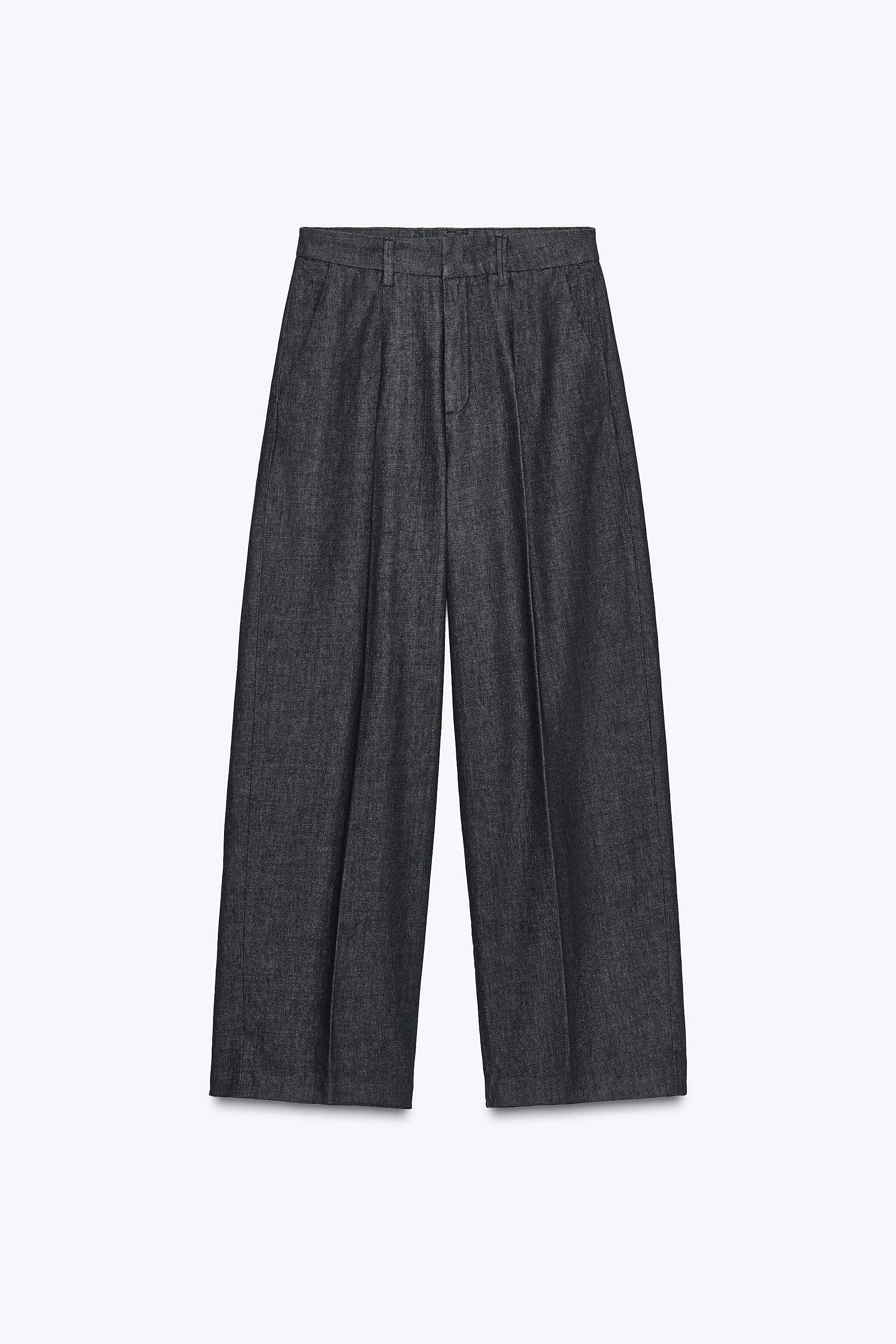 ZW COLLECTION PLEATED DENIM PANTS