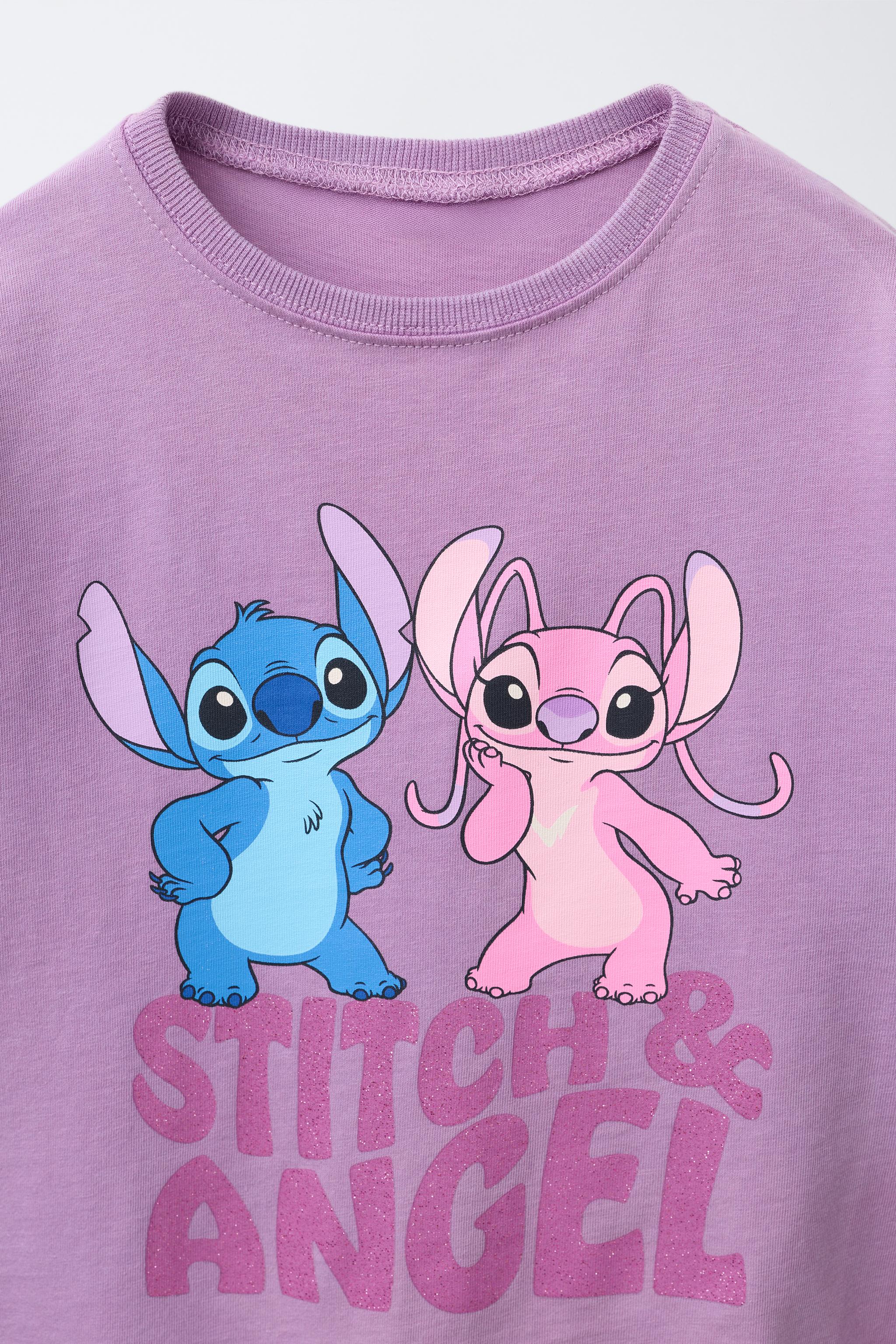 GLITTERY STITCH & ANGEL © DISNEY PRINT T-SHIRT
