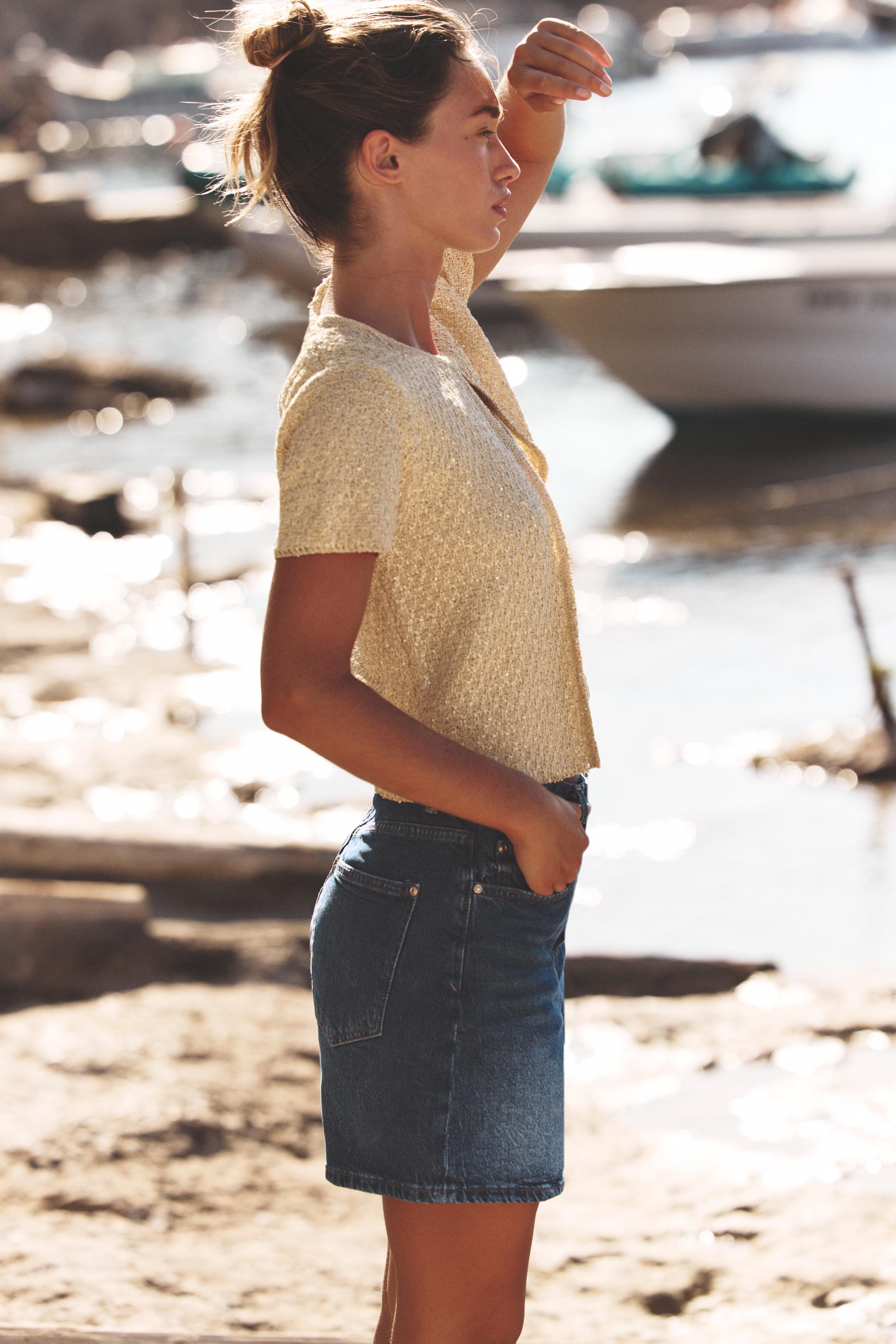 SEQUIN KNIT CARDIGAN