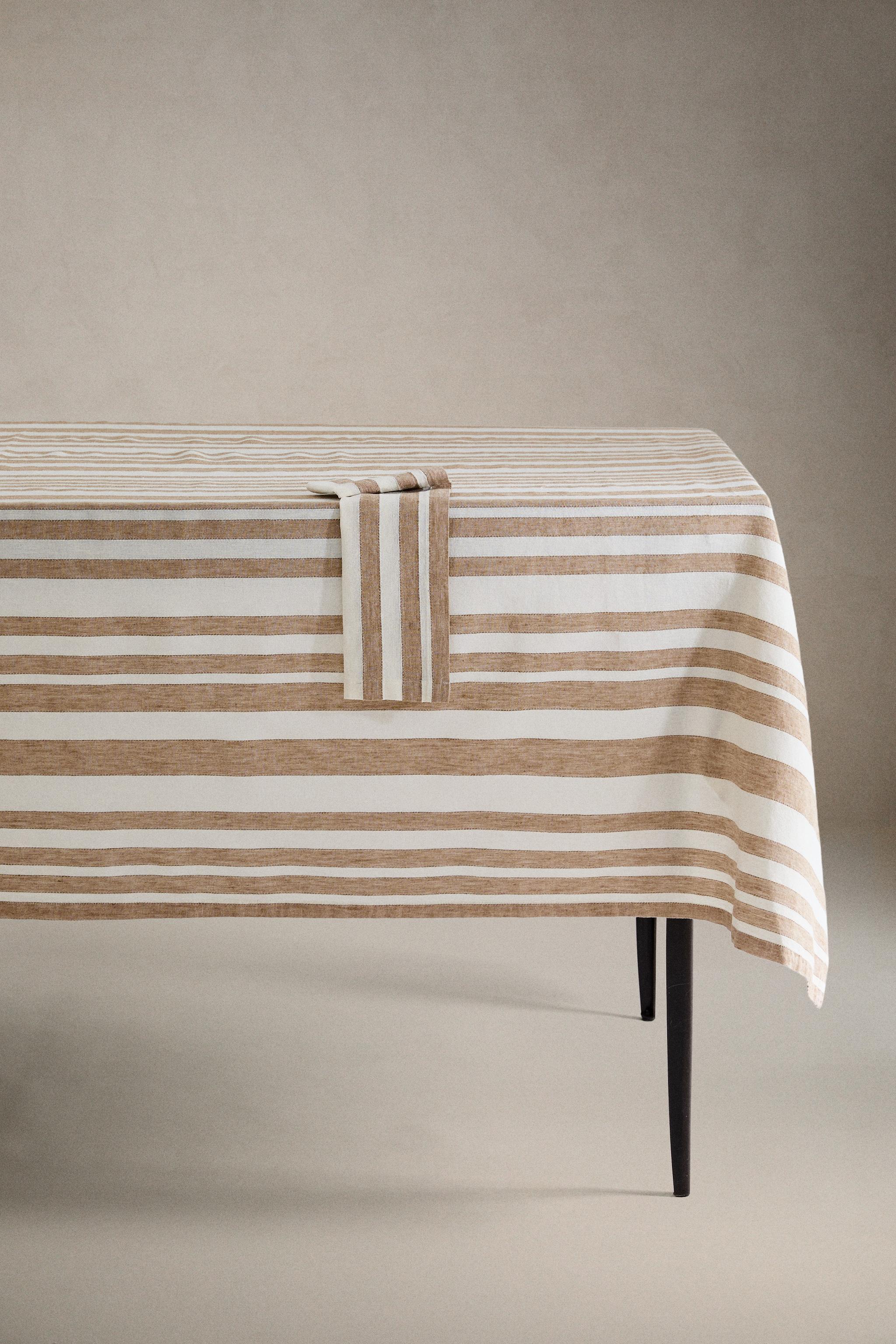 STRIPED LINEN TABLECLOTH