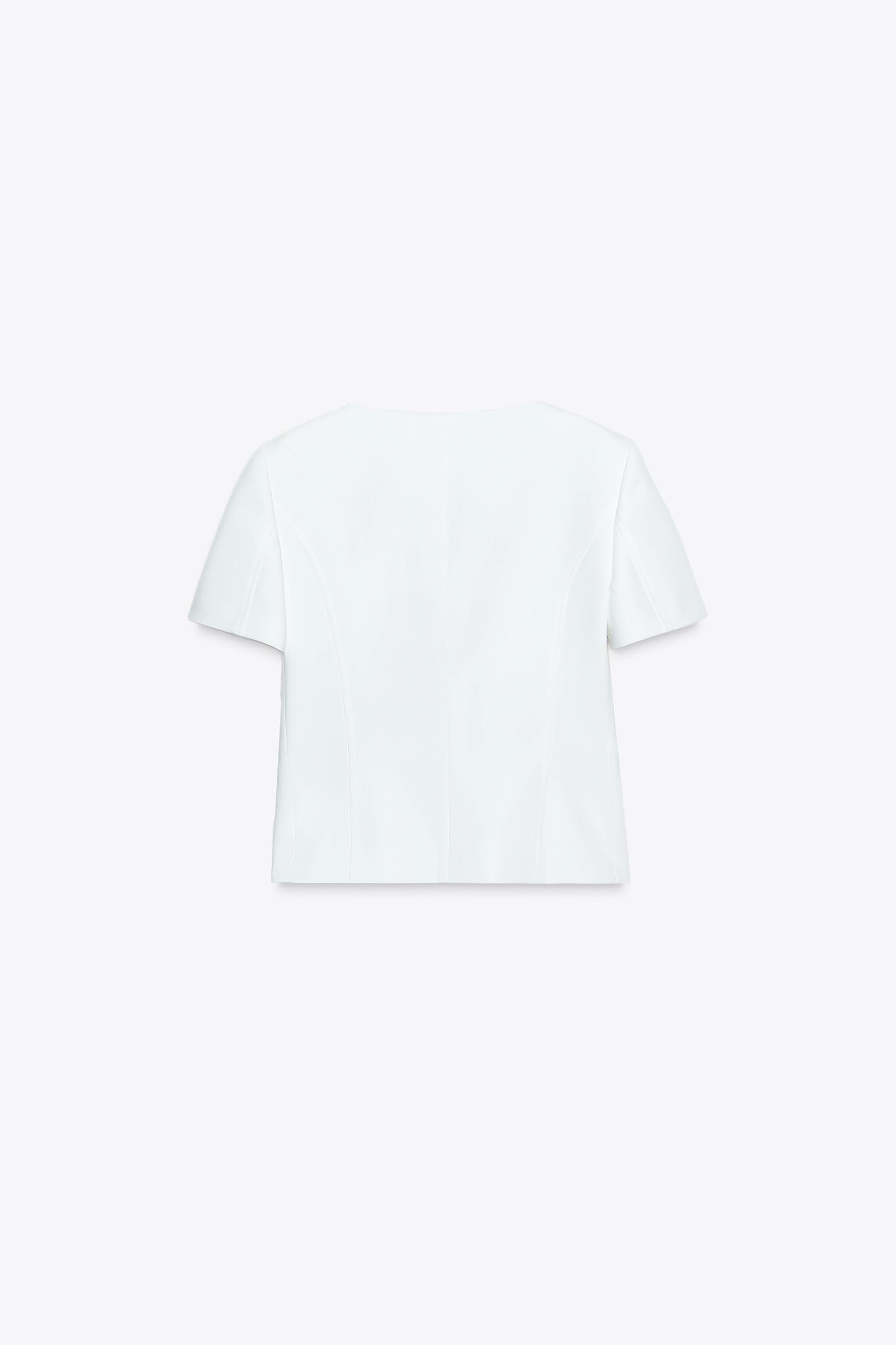 SQUARE NECK SHORT SLEEVE BLAZER