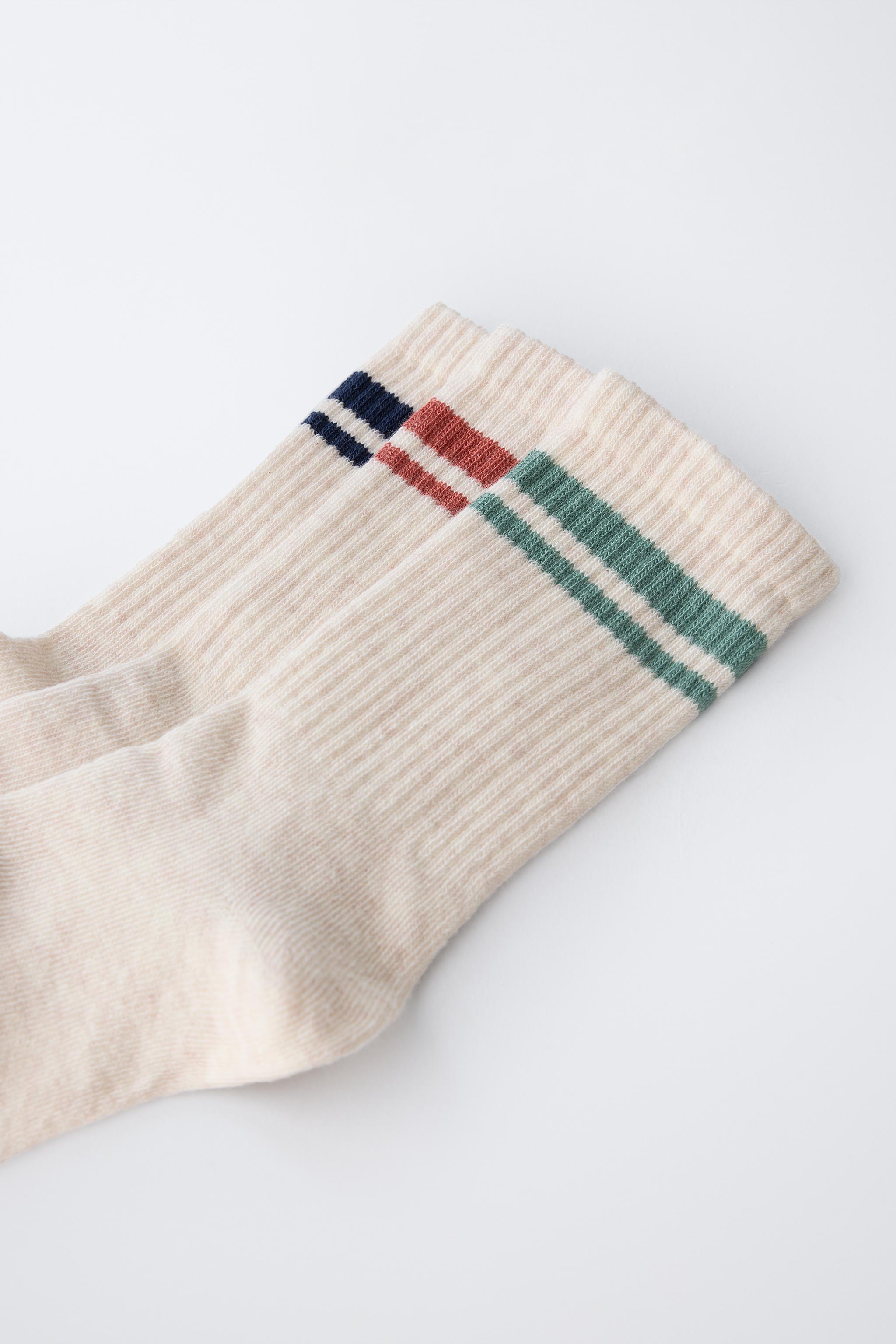 THREE-PACK OF STRIPED LONG SOCKS