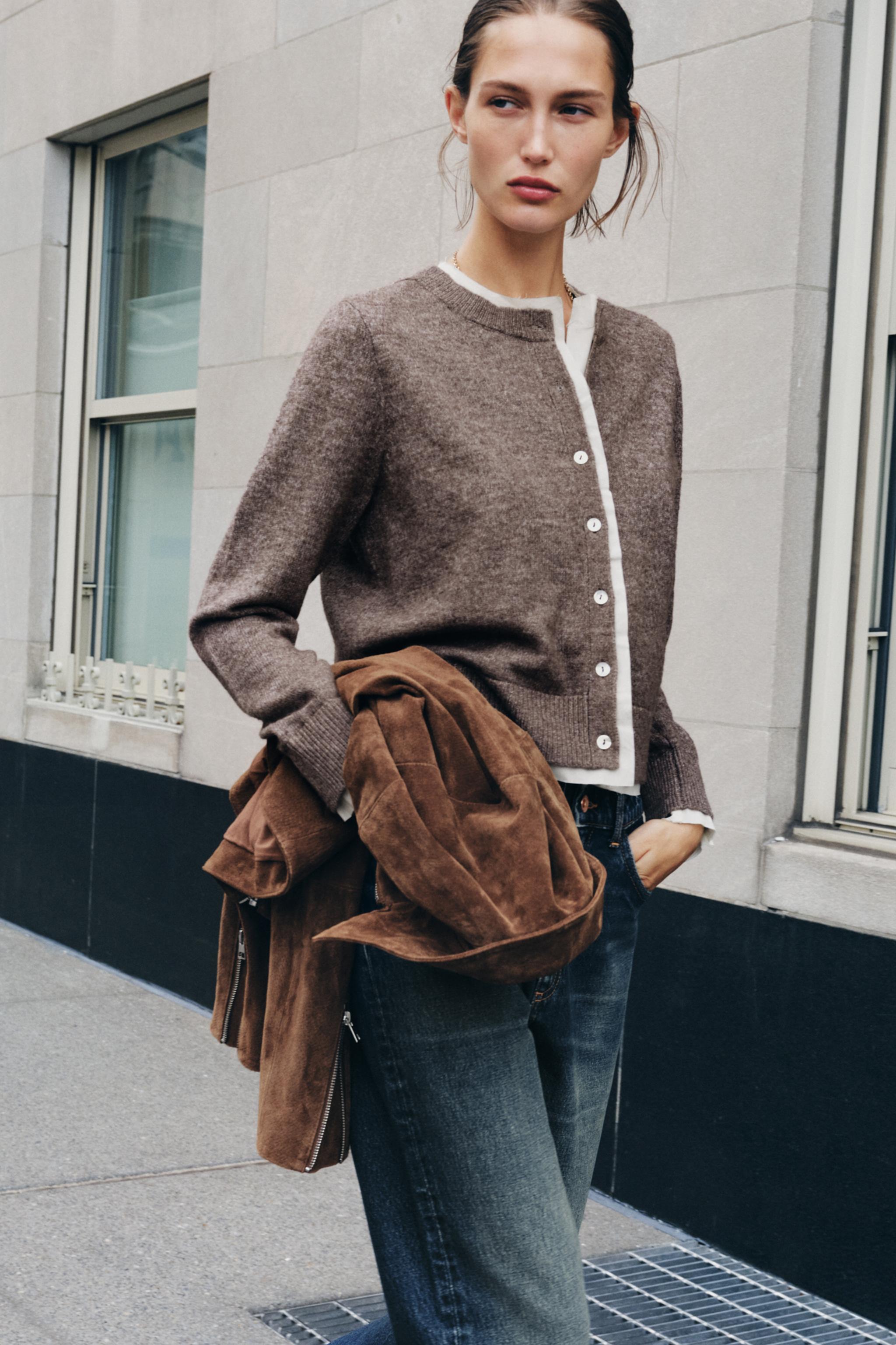 COMBINATION KNIT CARDIGAN