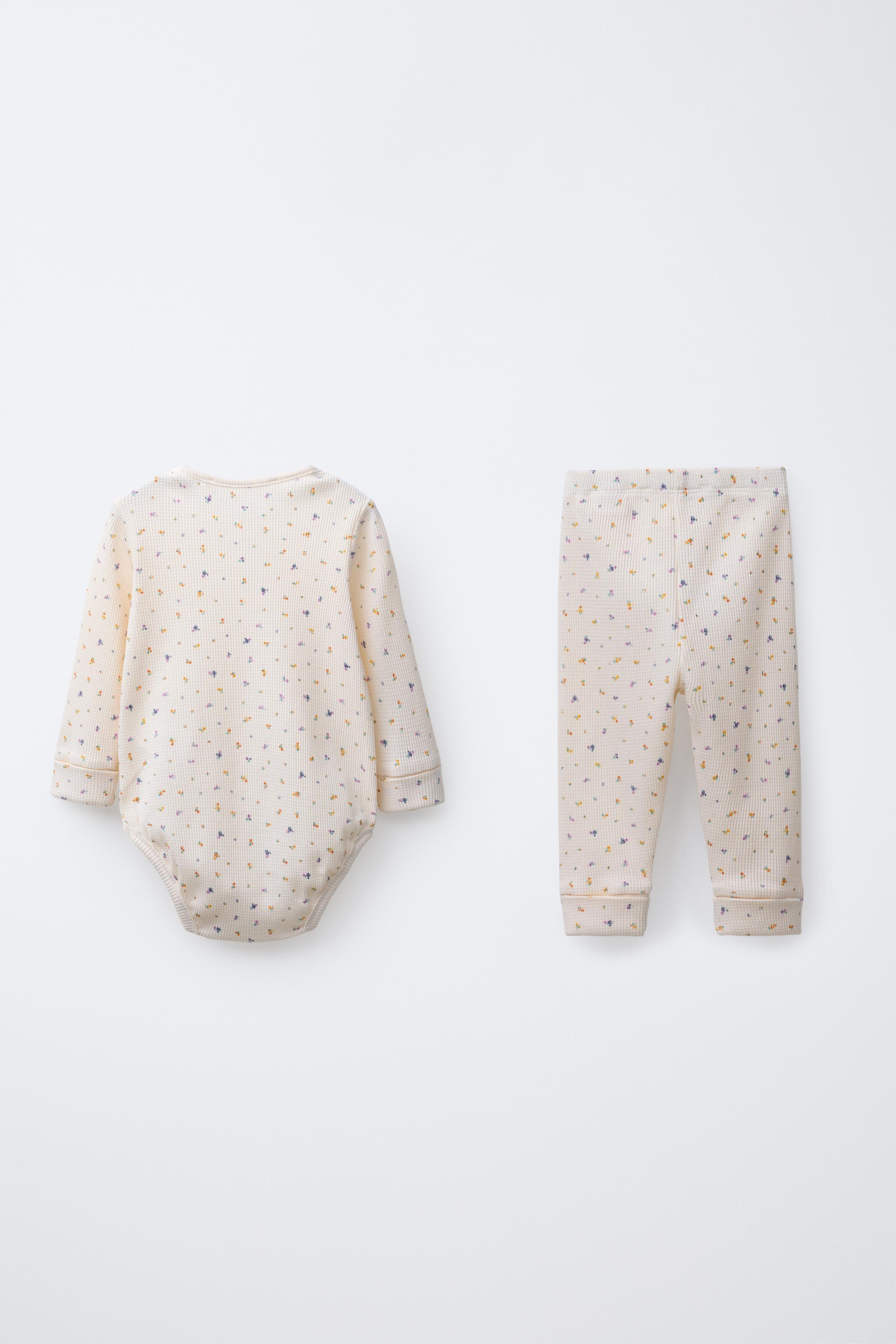 FLORAL PRINT BODYSUIT AND LEGGINGS SET