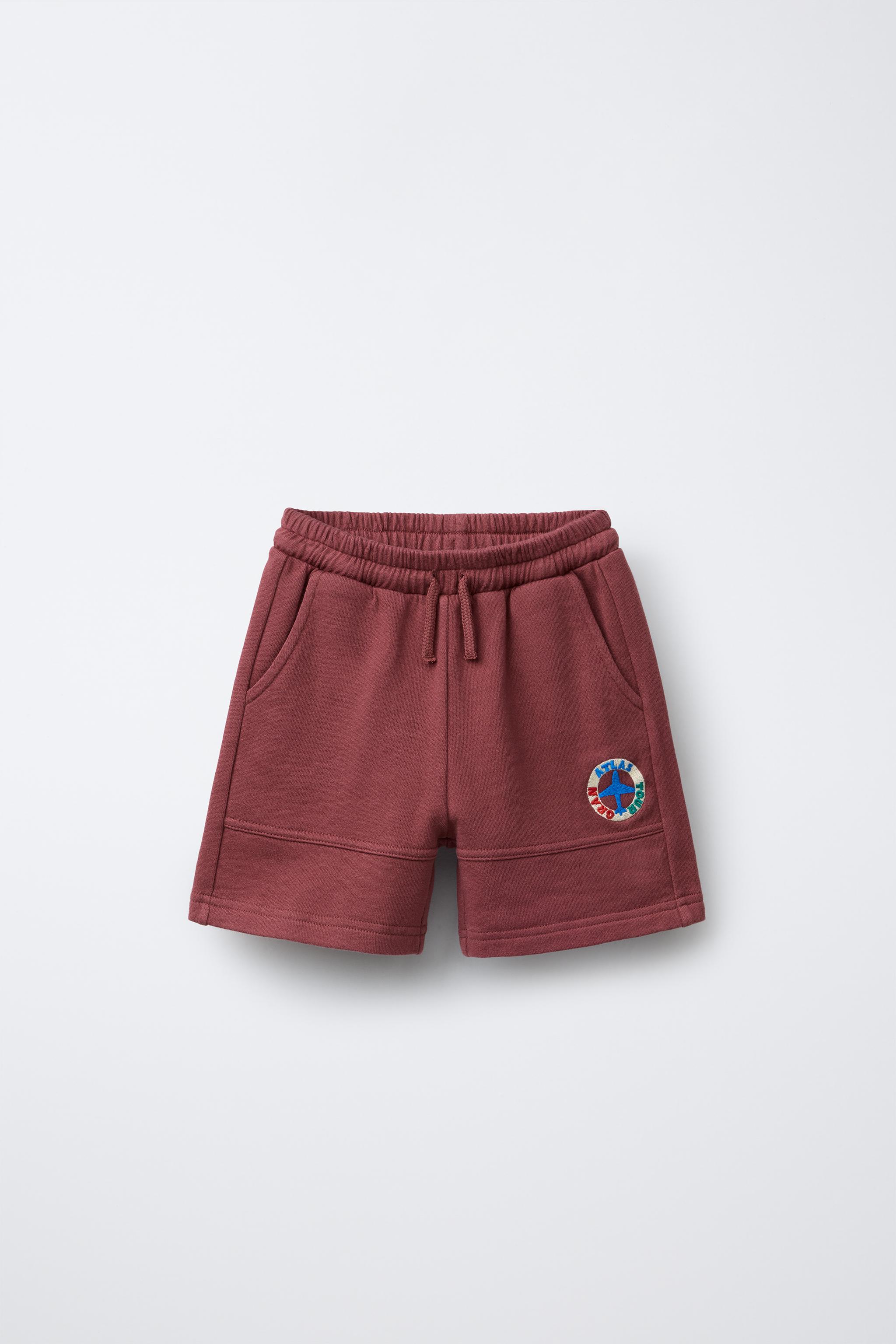 EMBROIDERED PLUSH SHORTS