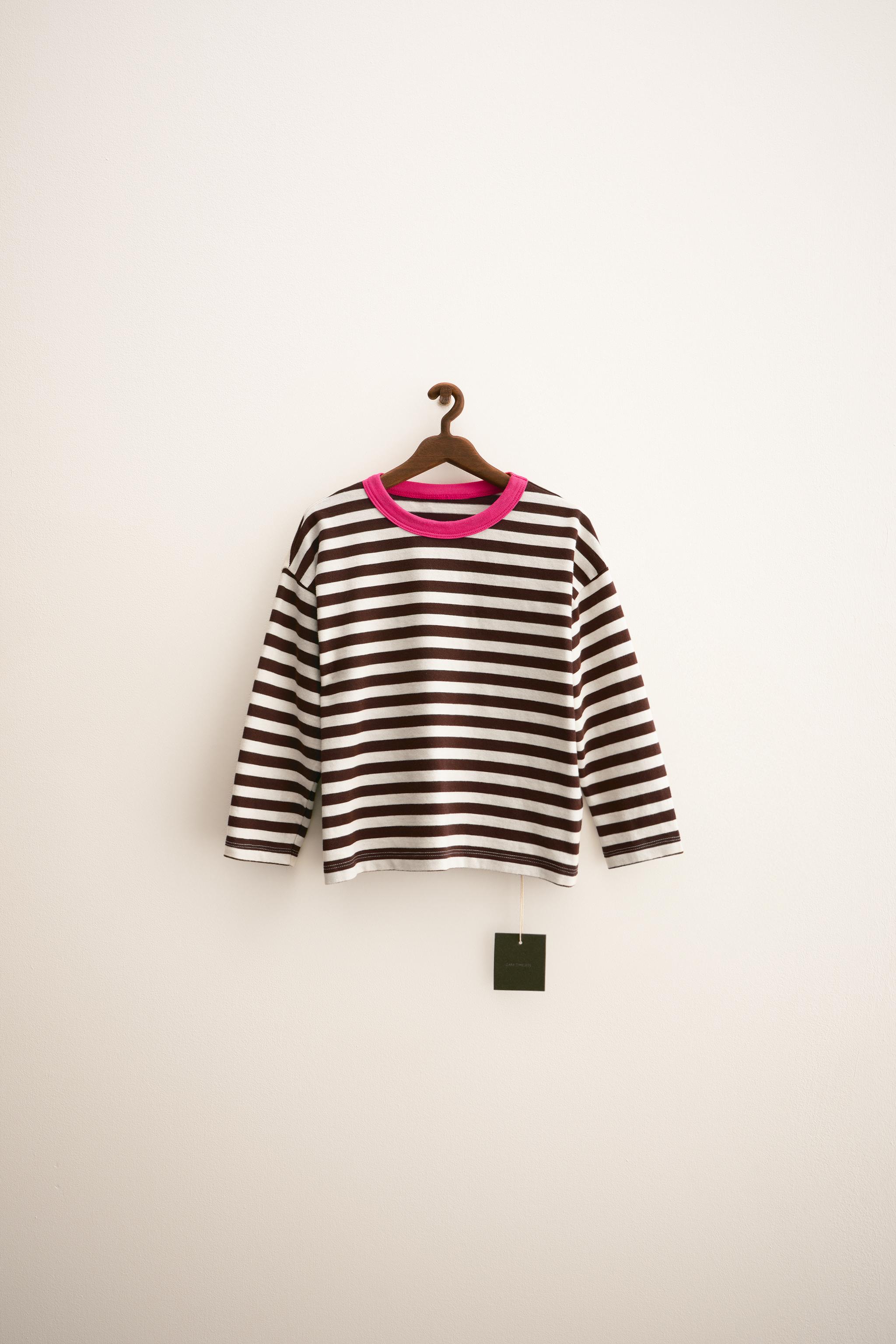ZARA TIMELESS - STRIPED TRIM T-SHIRT