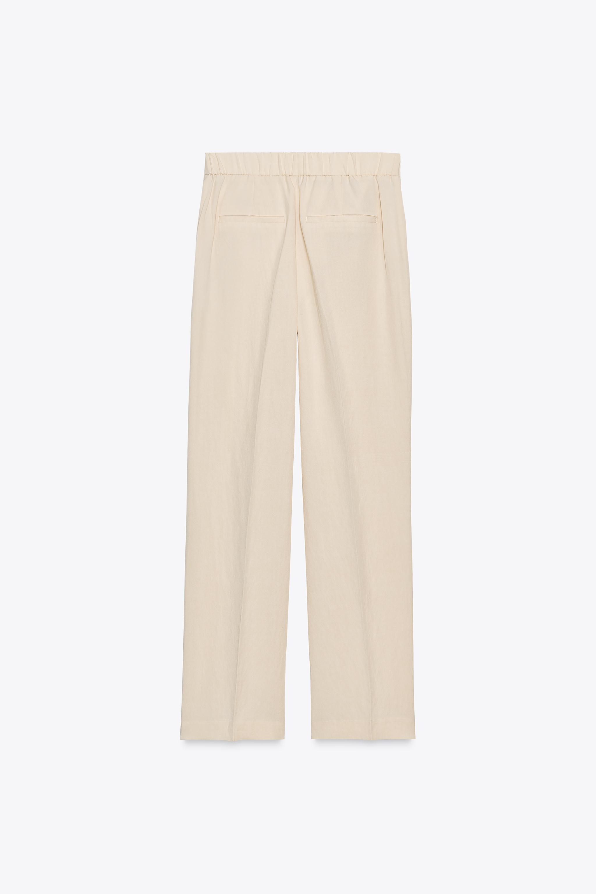 STRAIGHT LEG ELASTIC WAIST PANTS