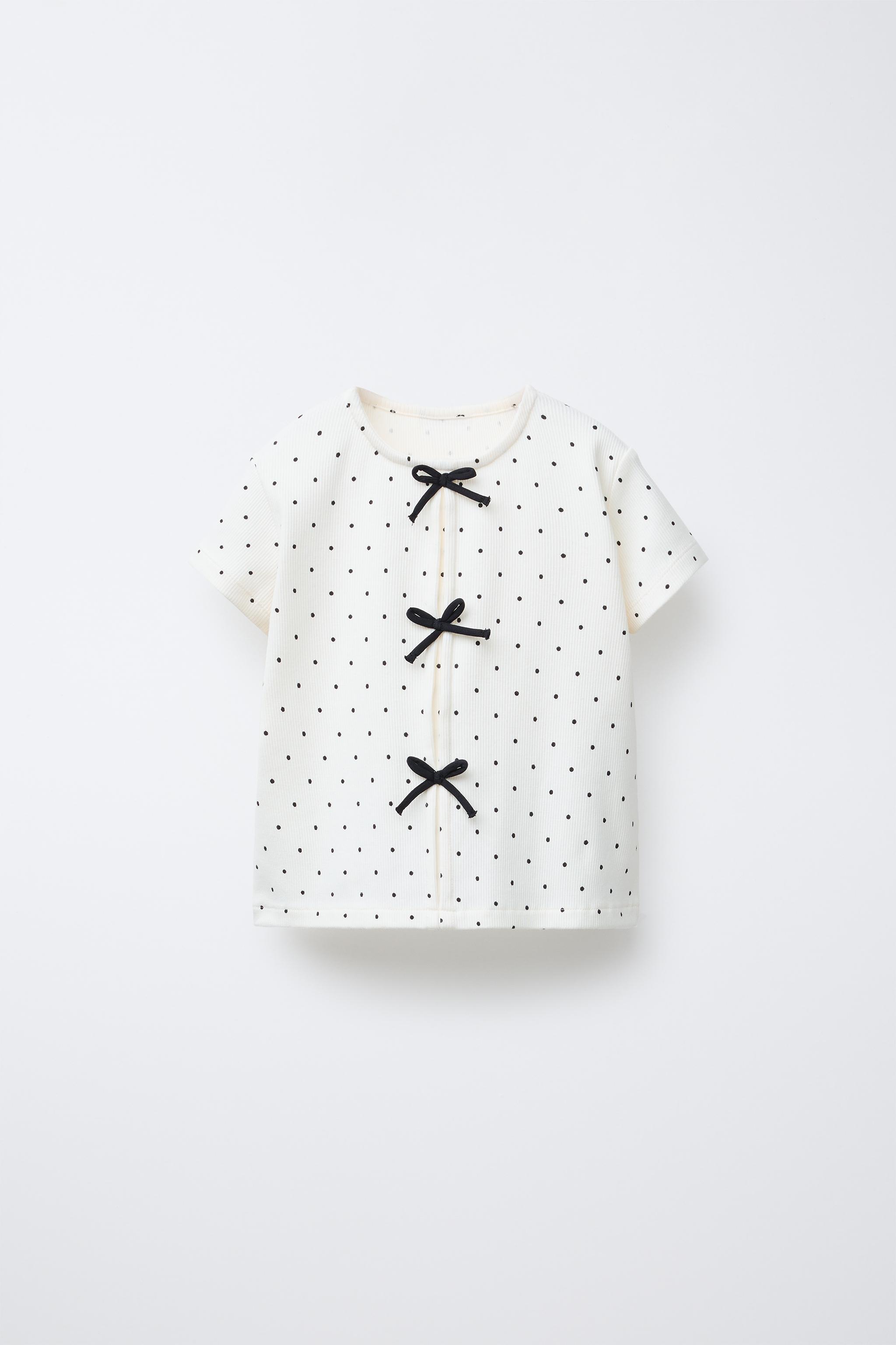 RIBBED T-SHIRT WITH BOWS