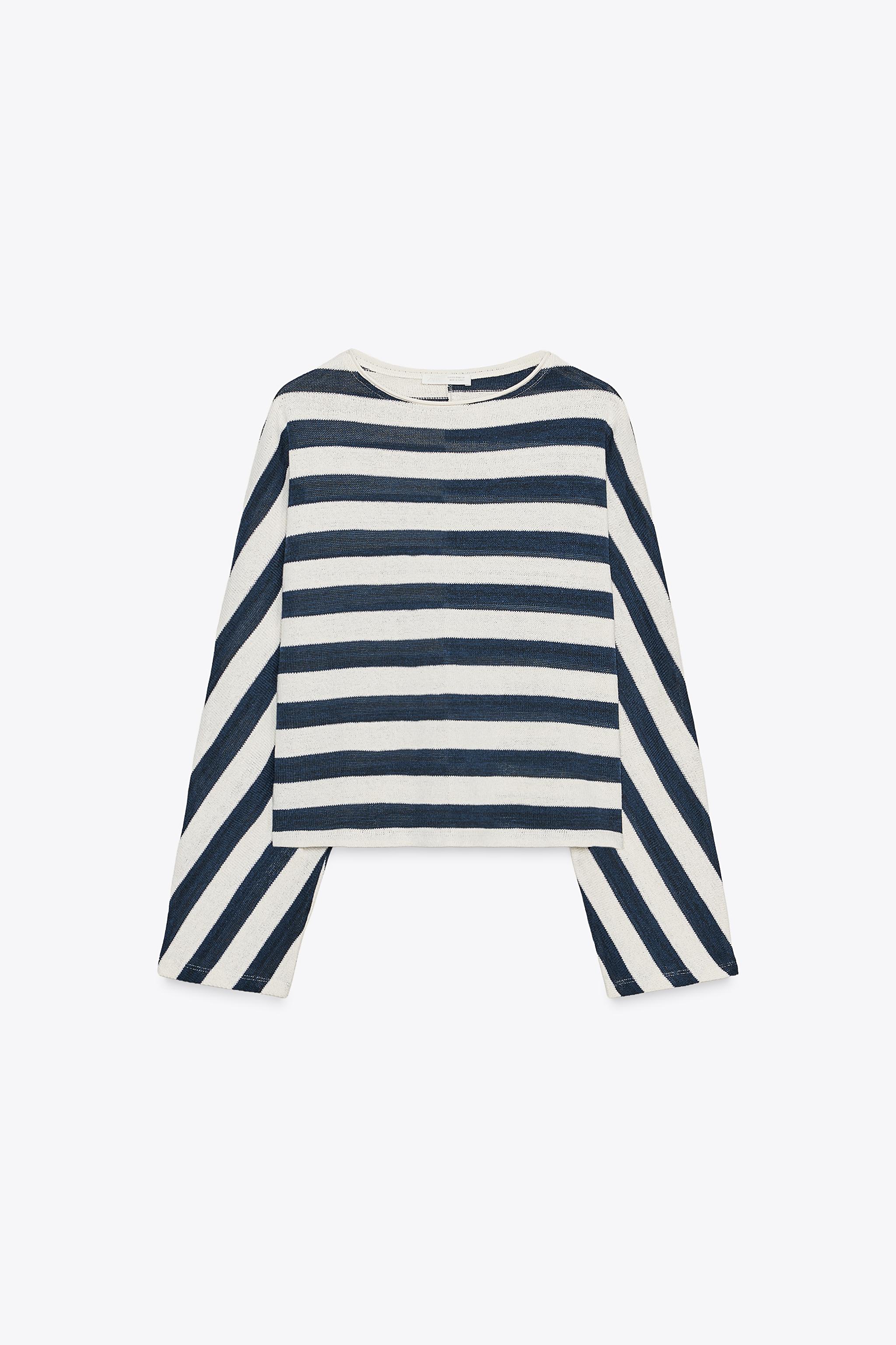 BATWING SLEEVE STRIPED TOP