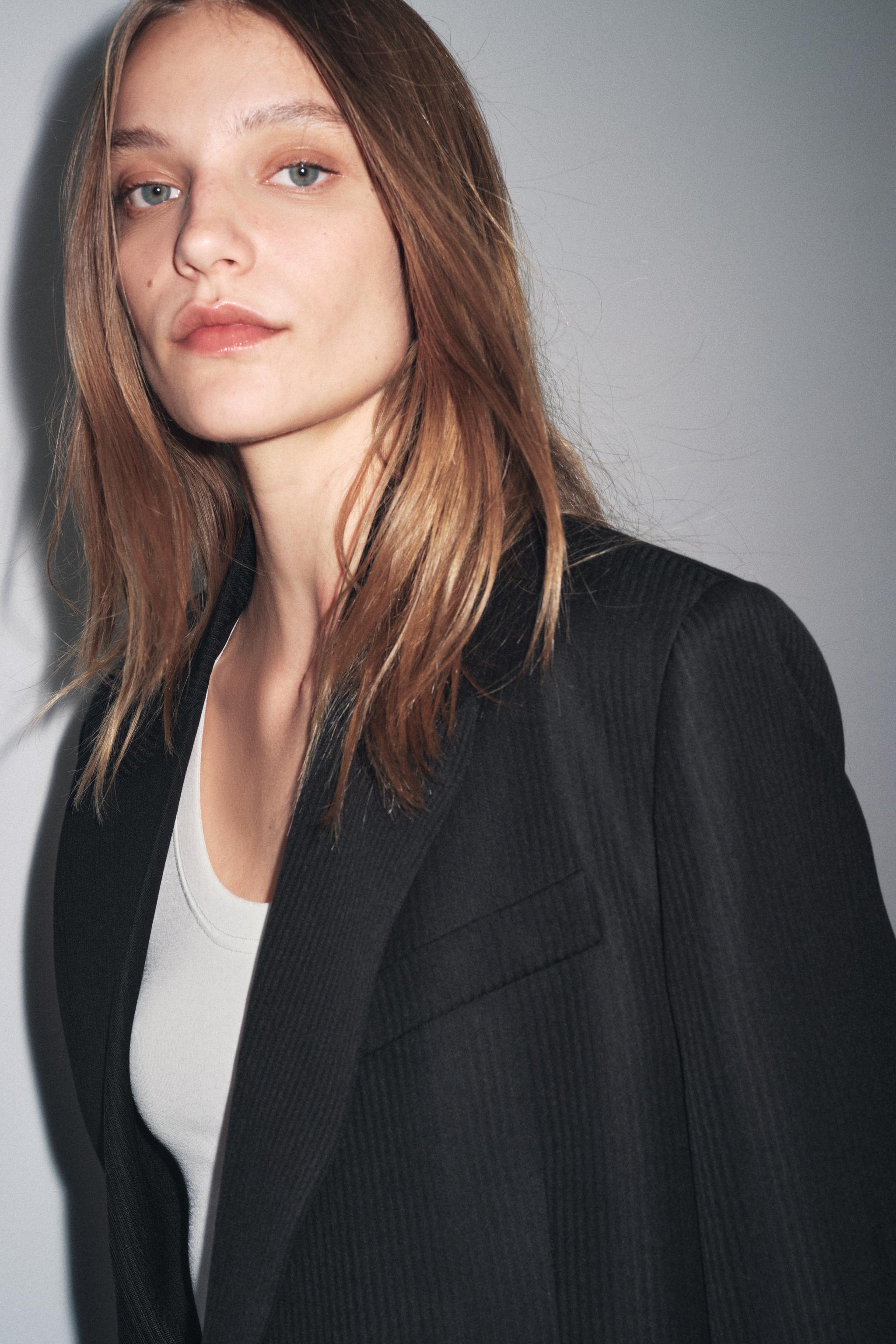 ZW COLLECTION LIMITED EDITION STRIPED WOOL BLEND BLAZER