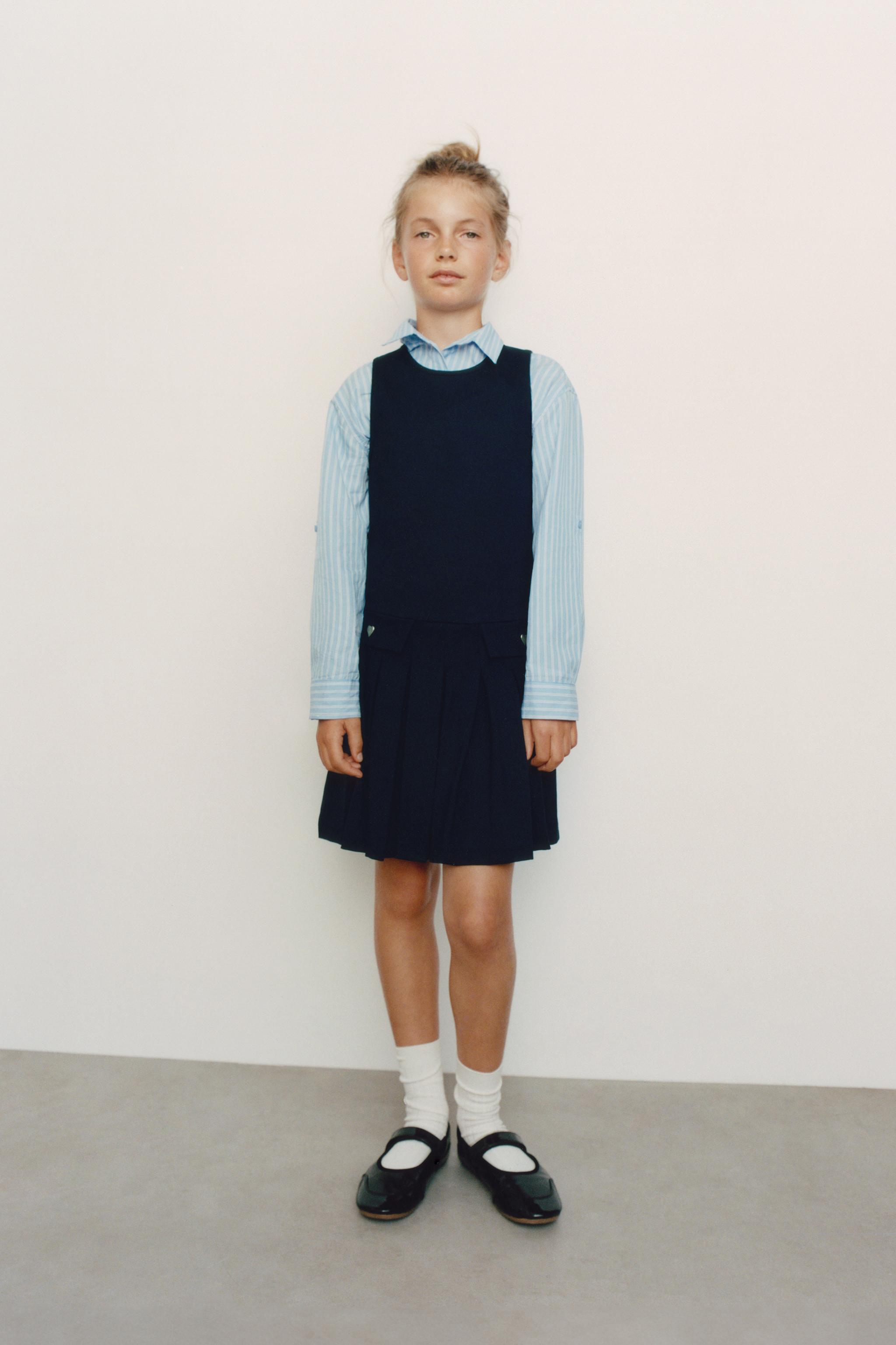 PLEATED PINAFORE DRESS