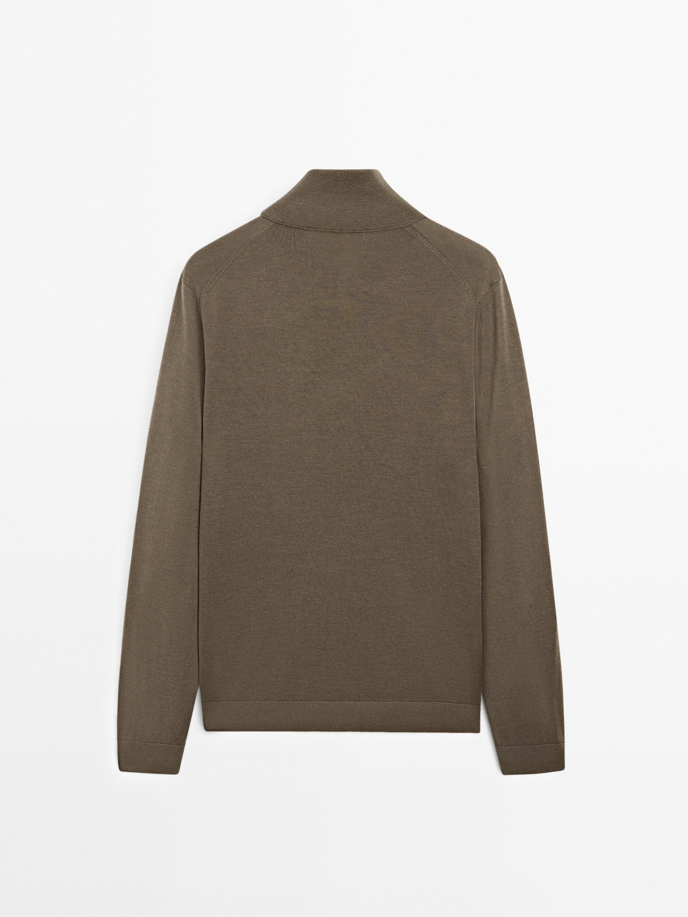 Quarter-zip knit sweater