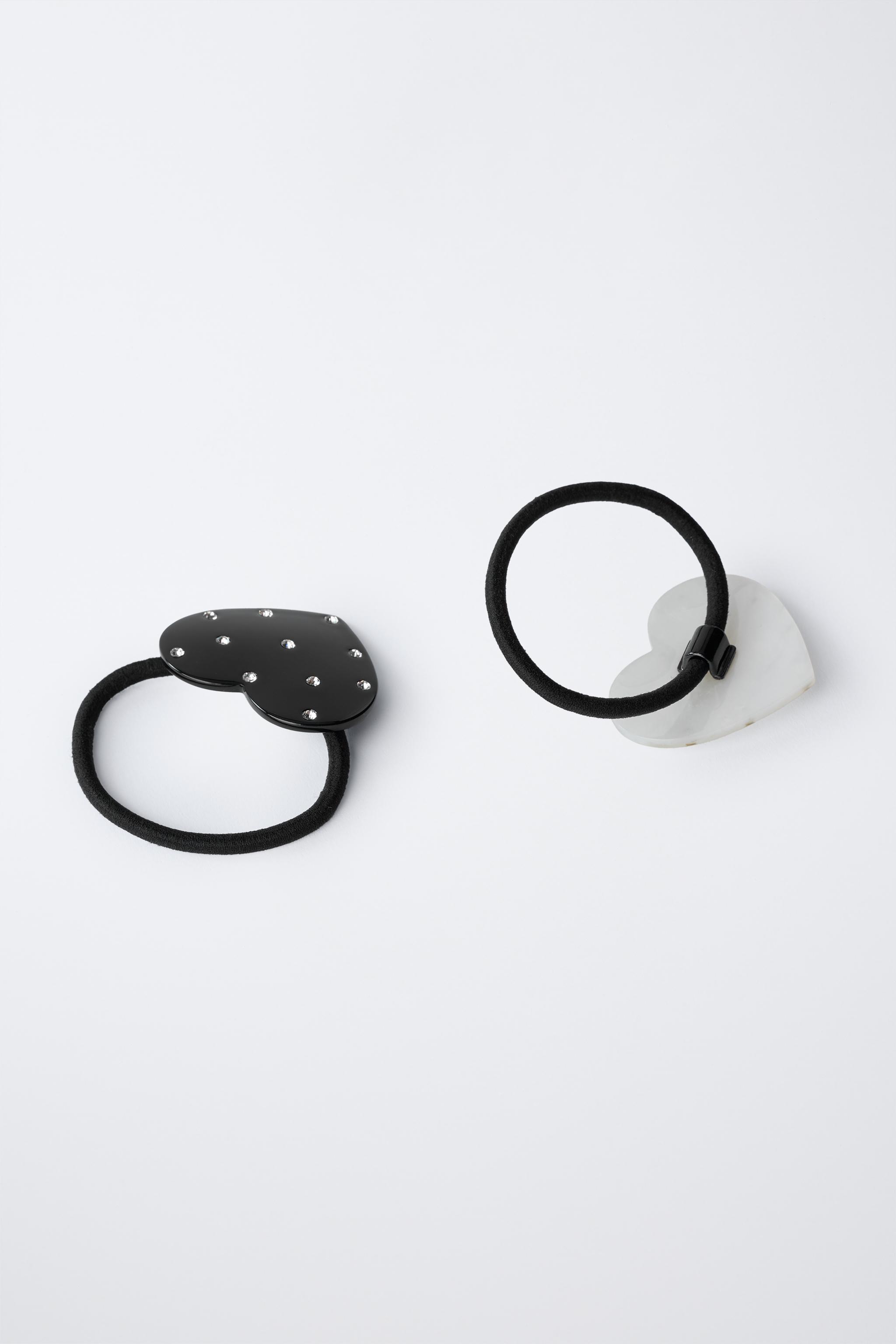 TWO-PACK OF GLITTER HEART HAIR TIES