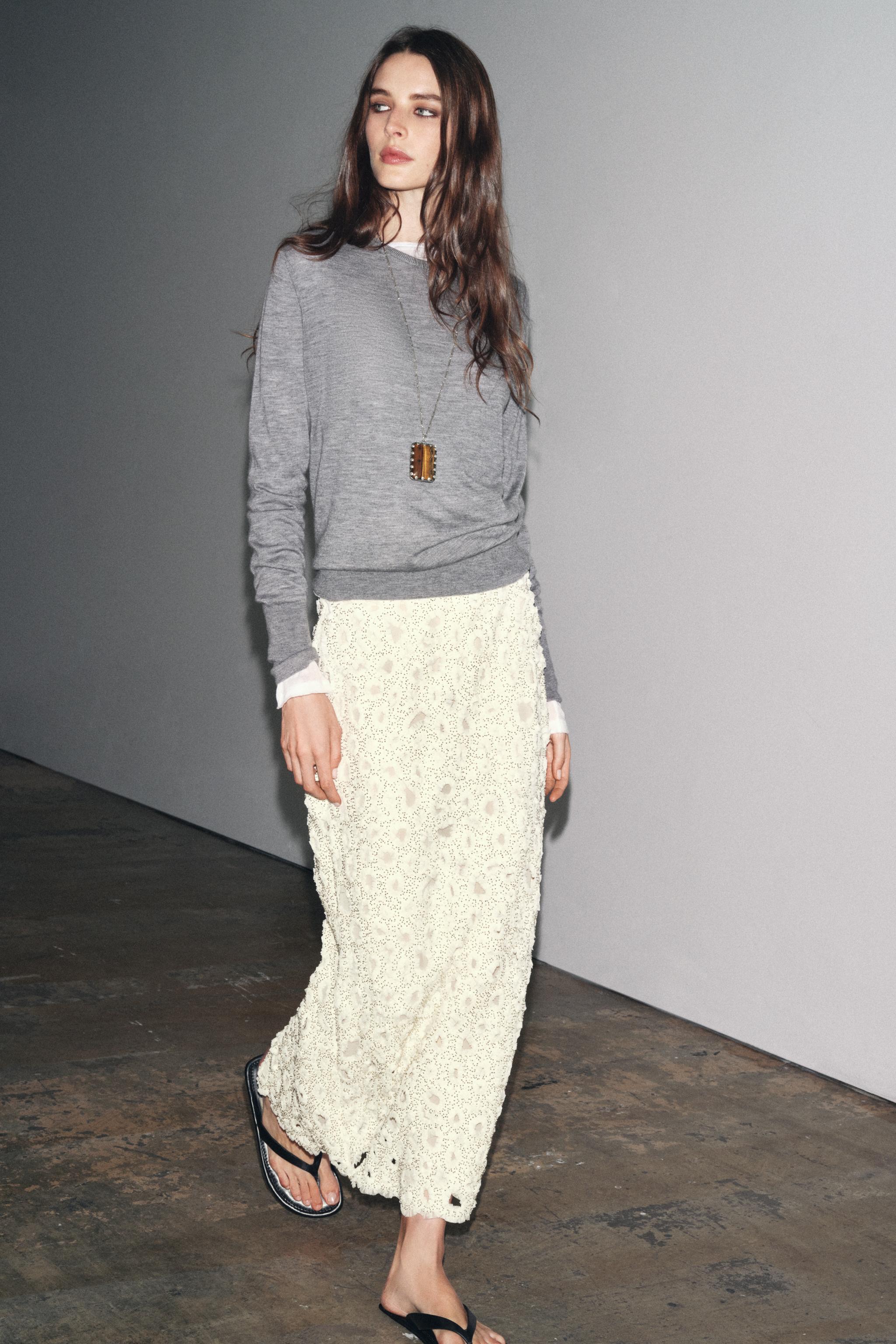 BEADED MIDI SKIRT ZW COLLECTION