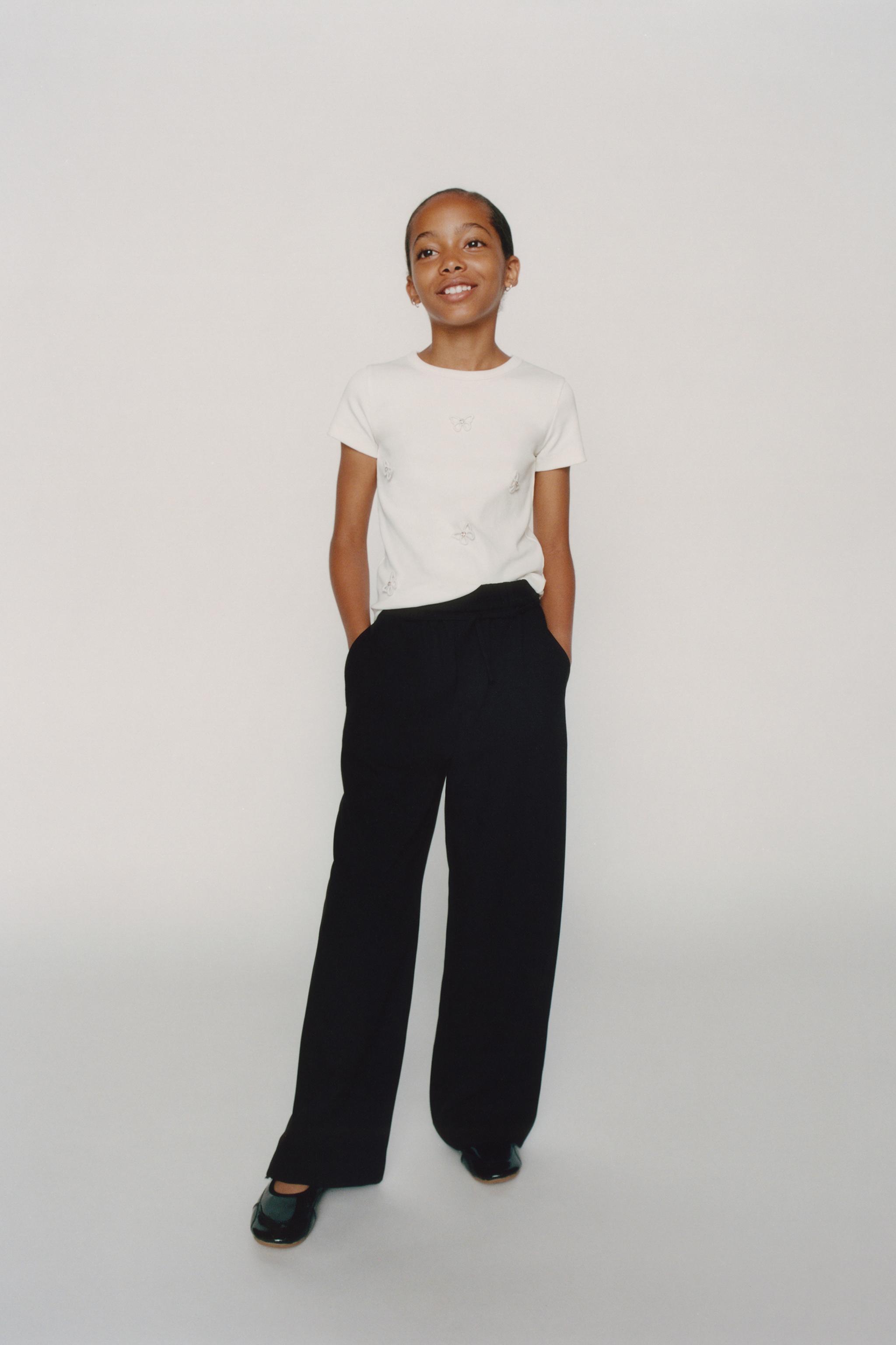 BASIC BELTED WIDE LEG SUIT PANTS