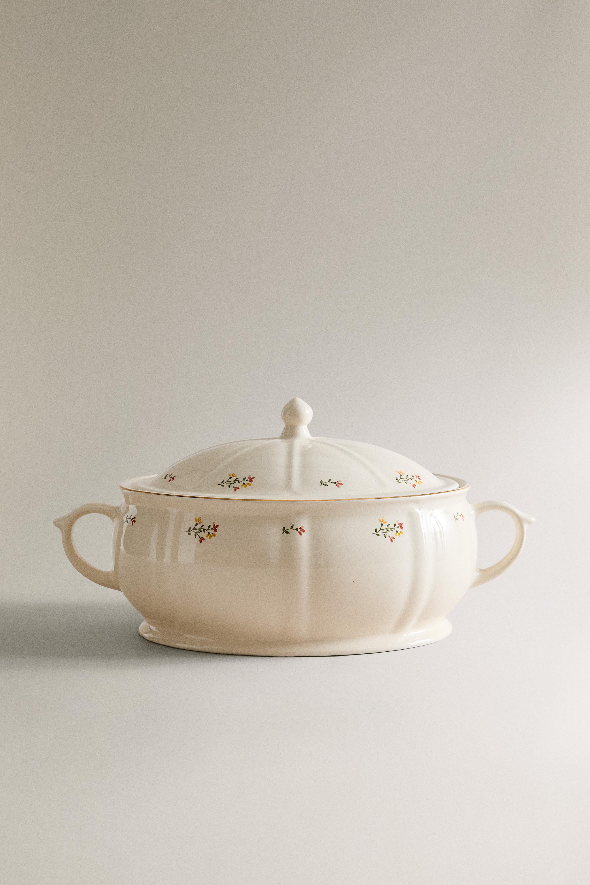 FLORAL PORCELAIN SOUP TUREEN