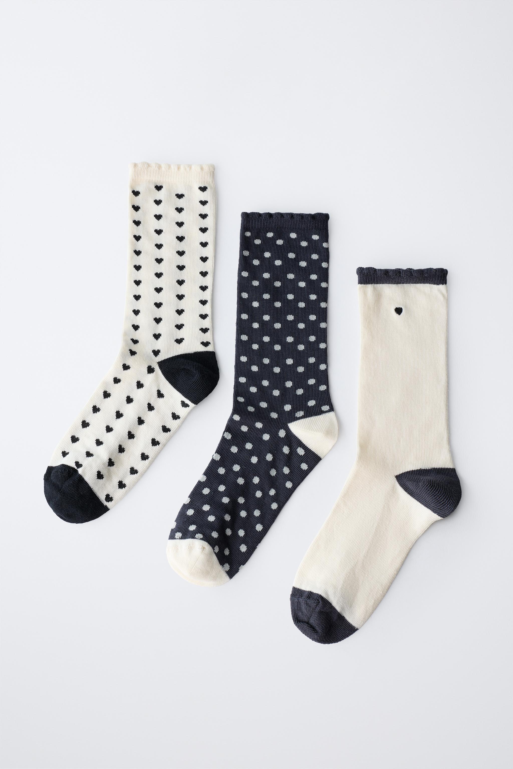 THREE-PACK OF HEART AND POLKA DOT SOCKS