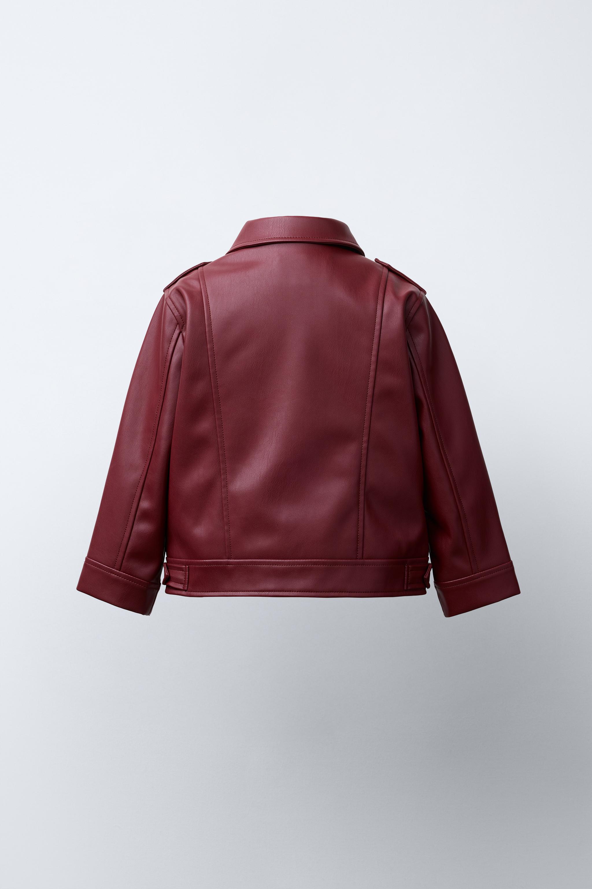 FAUX LEATHER BIKER JACKET WITH BUCKLES