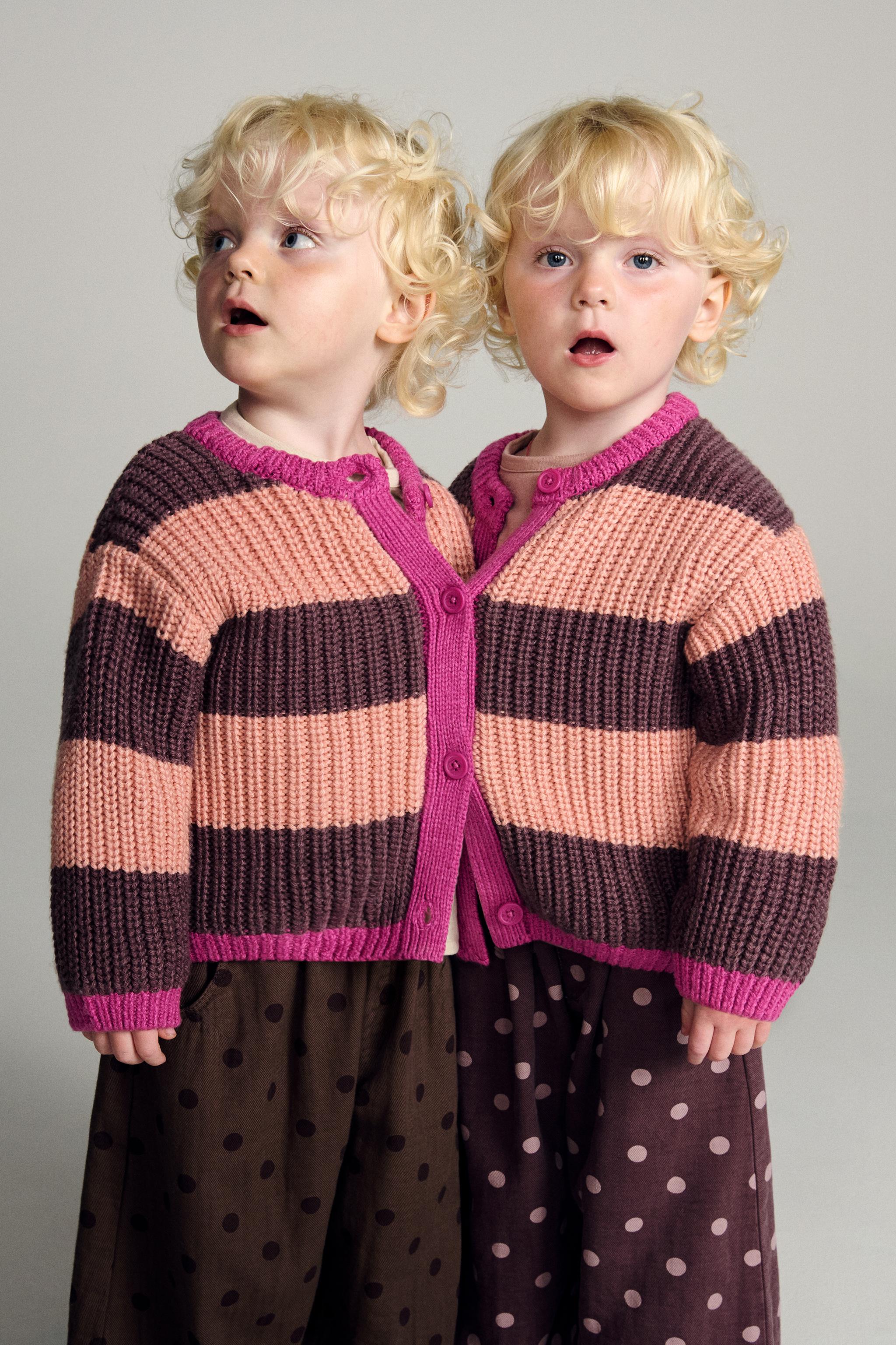 ZARA TIMELESS - STRIPED KNIT CARDIGAN