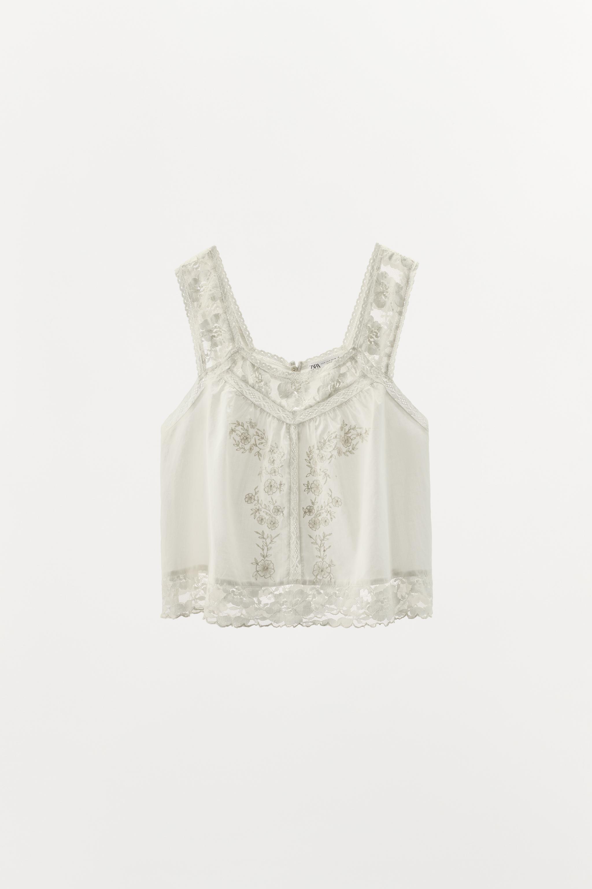 LIMITED EDITION EMBROIDERED LACE STRAPPY TOP