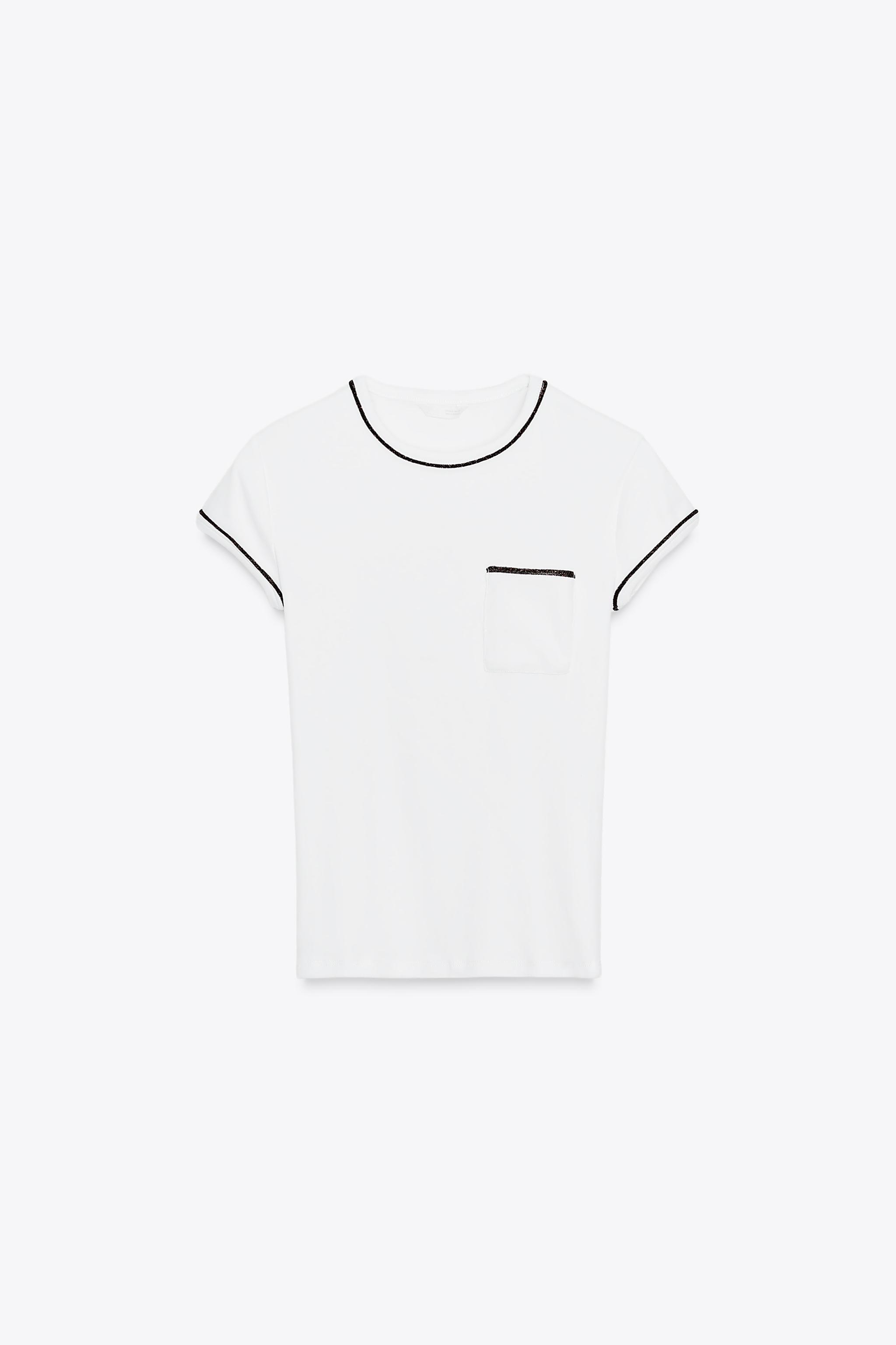 T-SHIRT WITH METALLIC THREAD TRIM