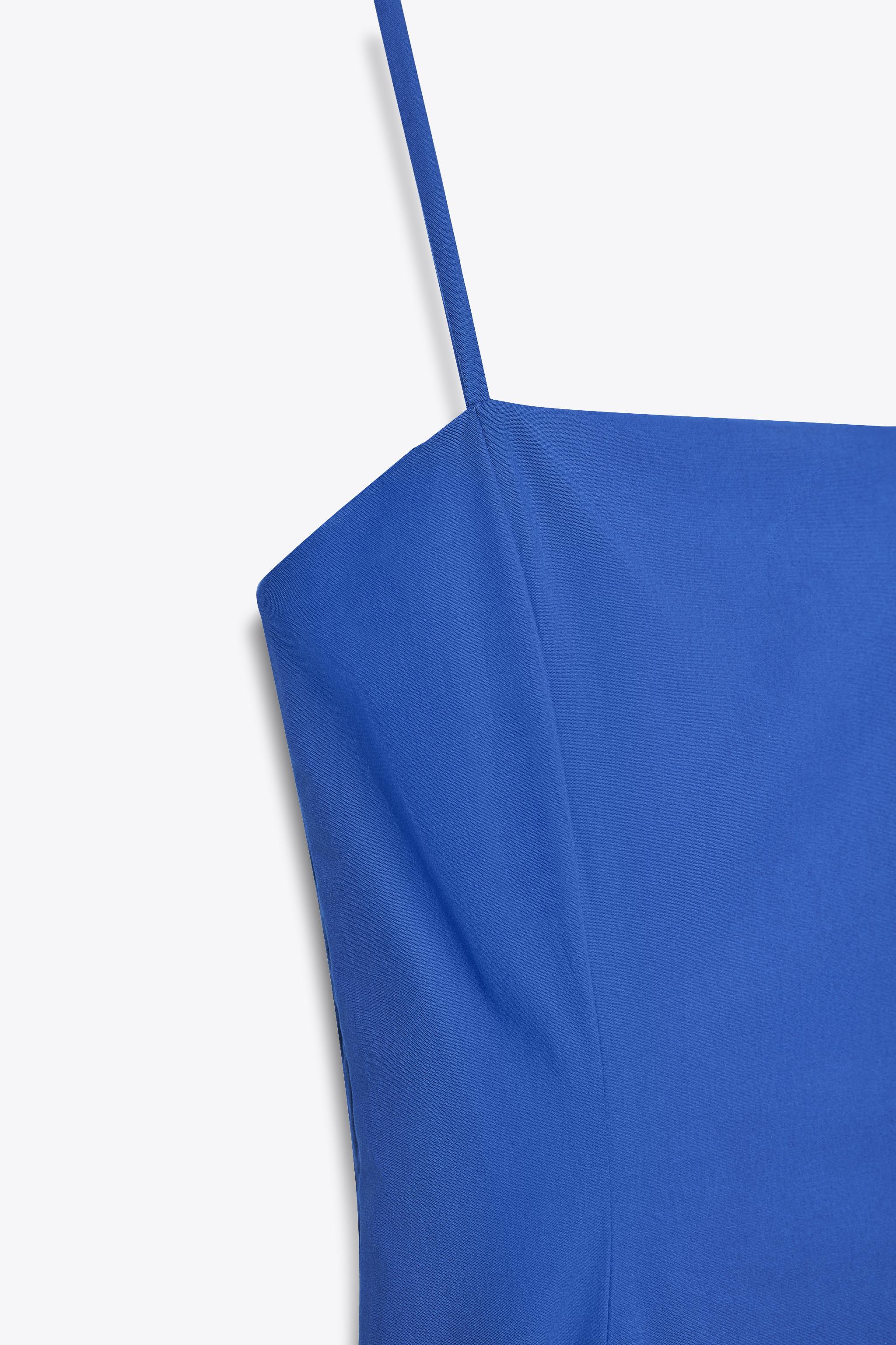 ASYMMETRIC POPLIN MIDI DRESS