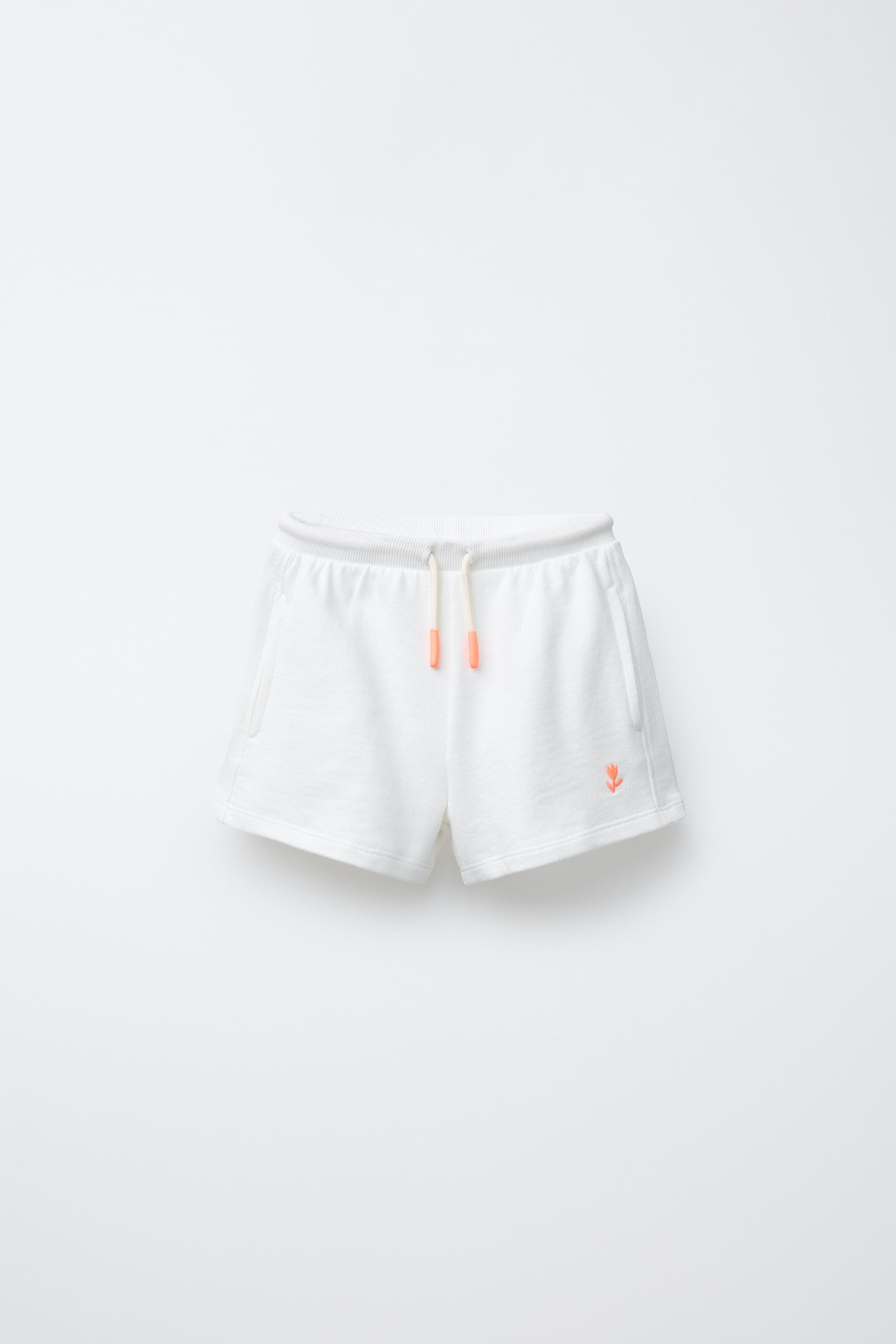 EMBROIDERED PLUSH SHORTS