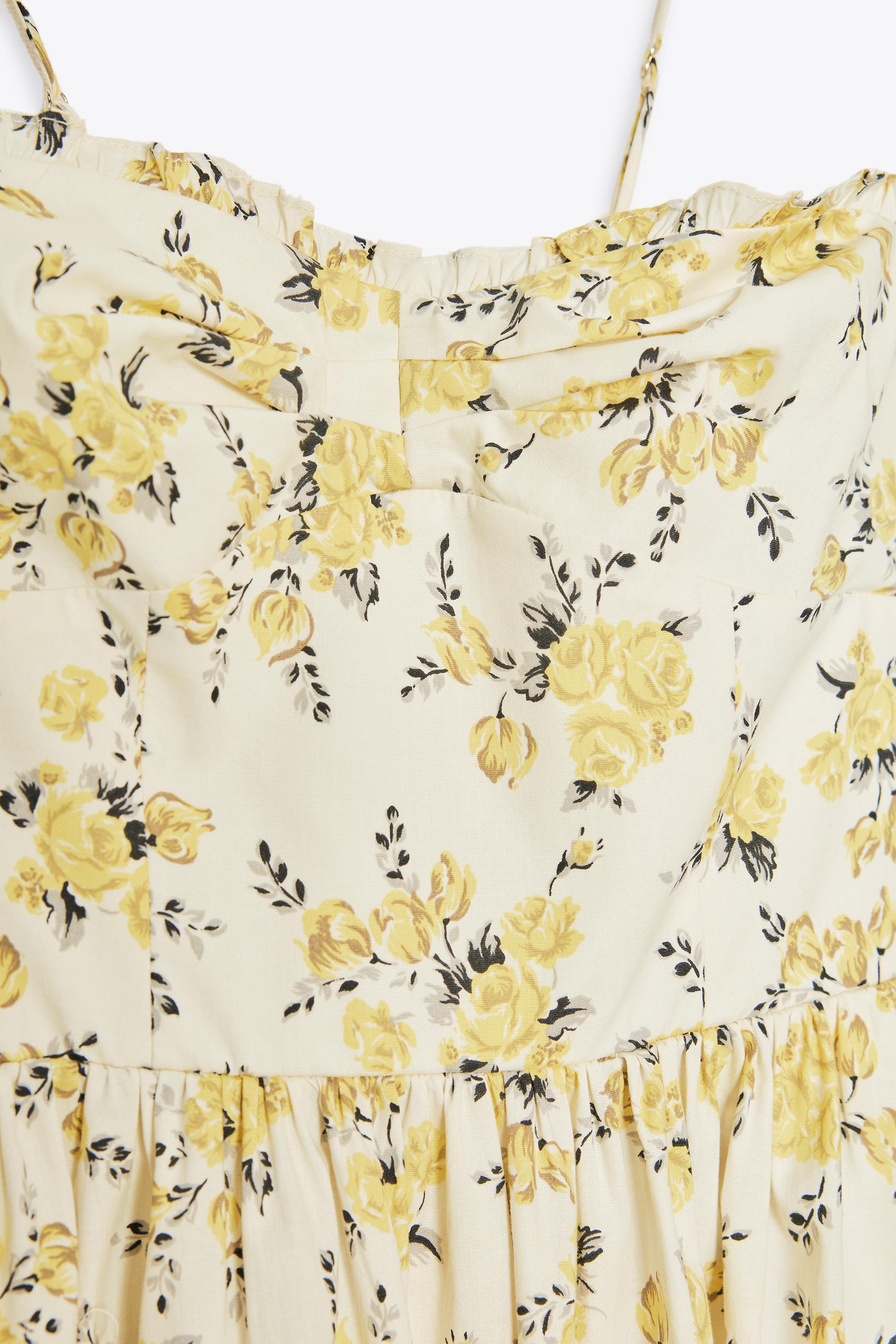 FLORAL PRINT POPLIN MIDI DRESS