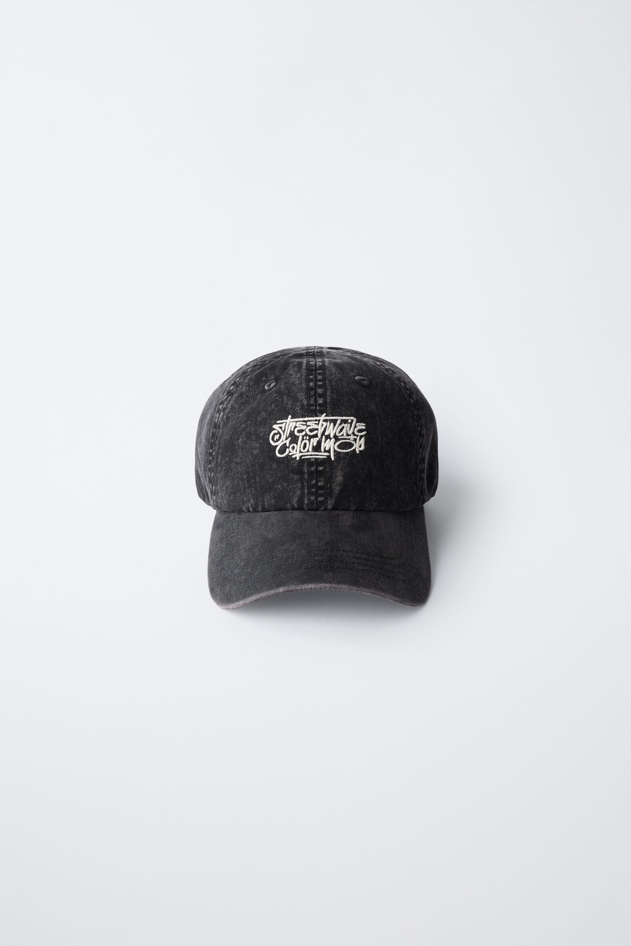 WASHED EFFECT EMBROIDERED TEXT CAP