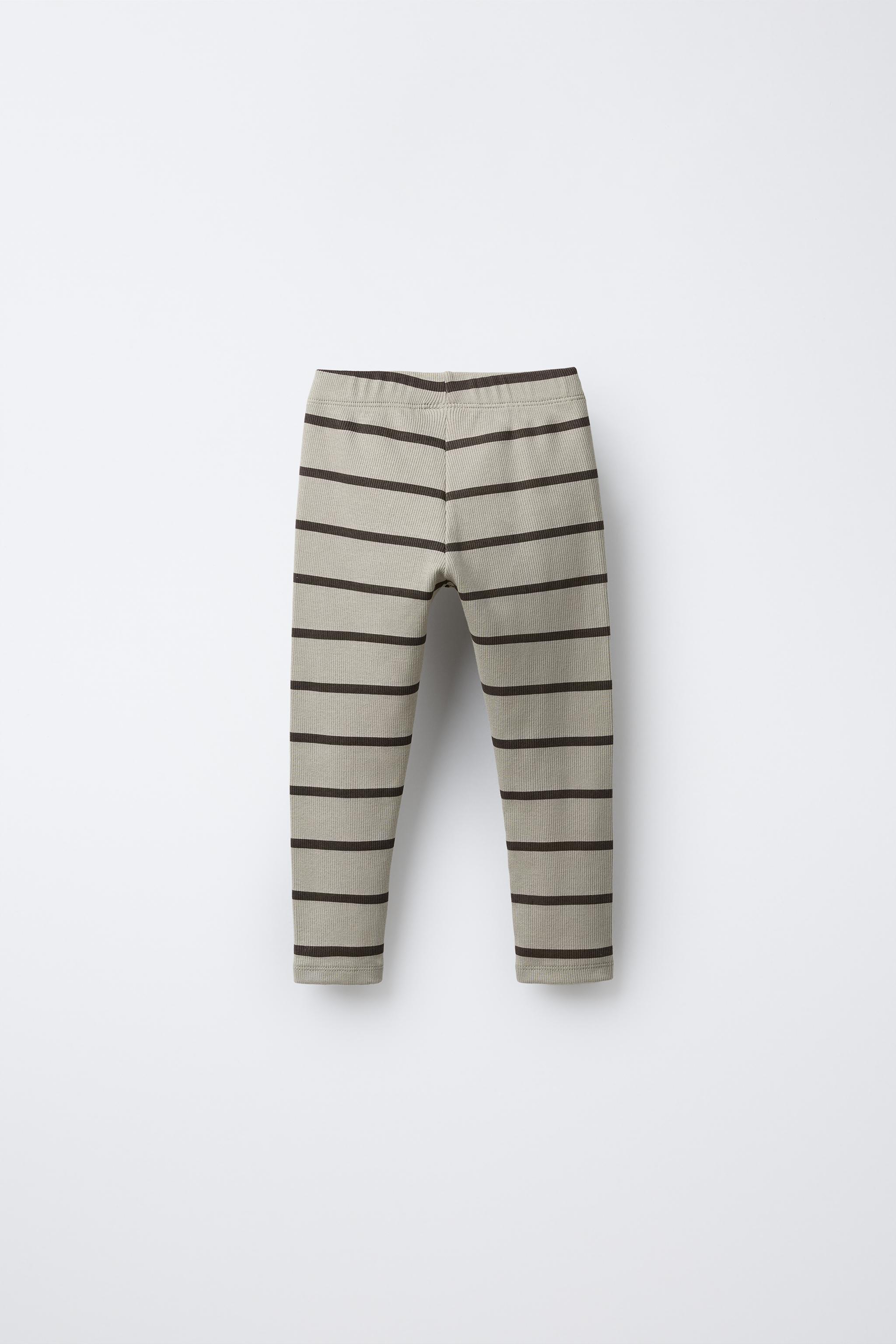 STRIPED RIBBED LEGGINGS