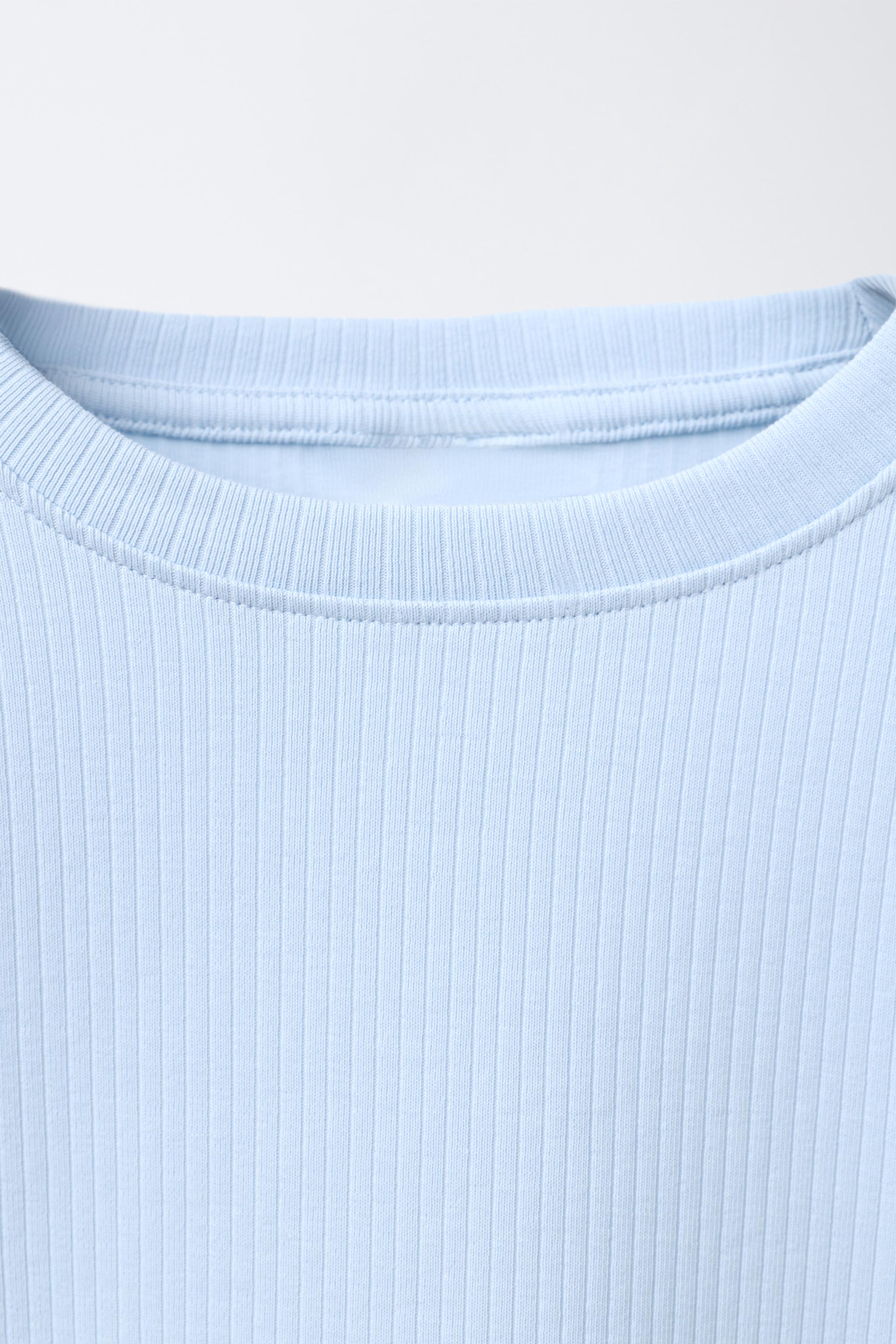 PLAIN RIBBED T-SHIRT