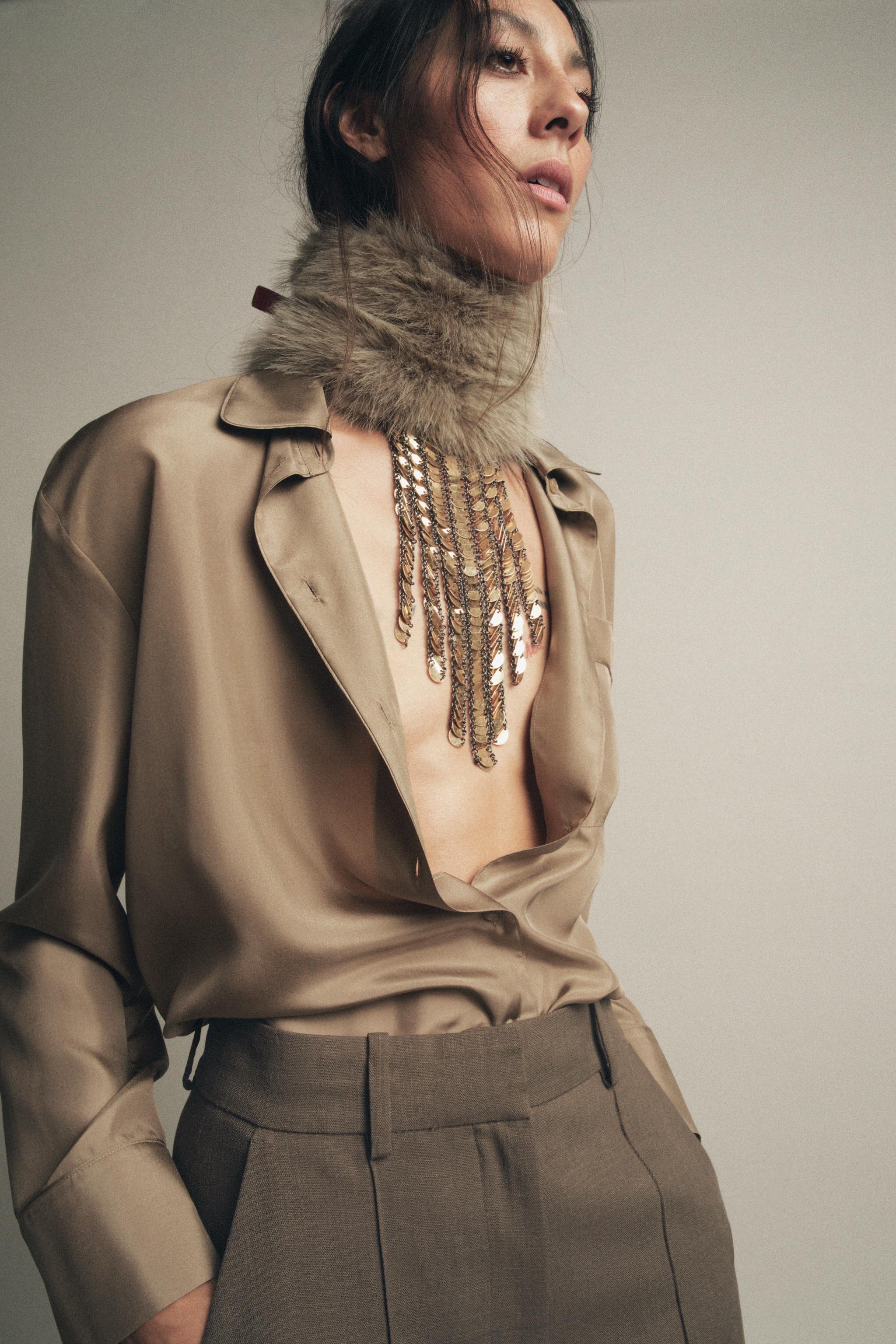 METAL PIECE WATERFALL NECKLACE