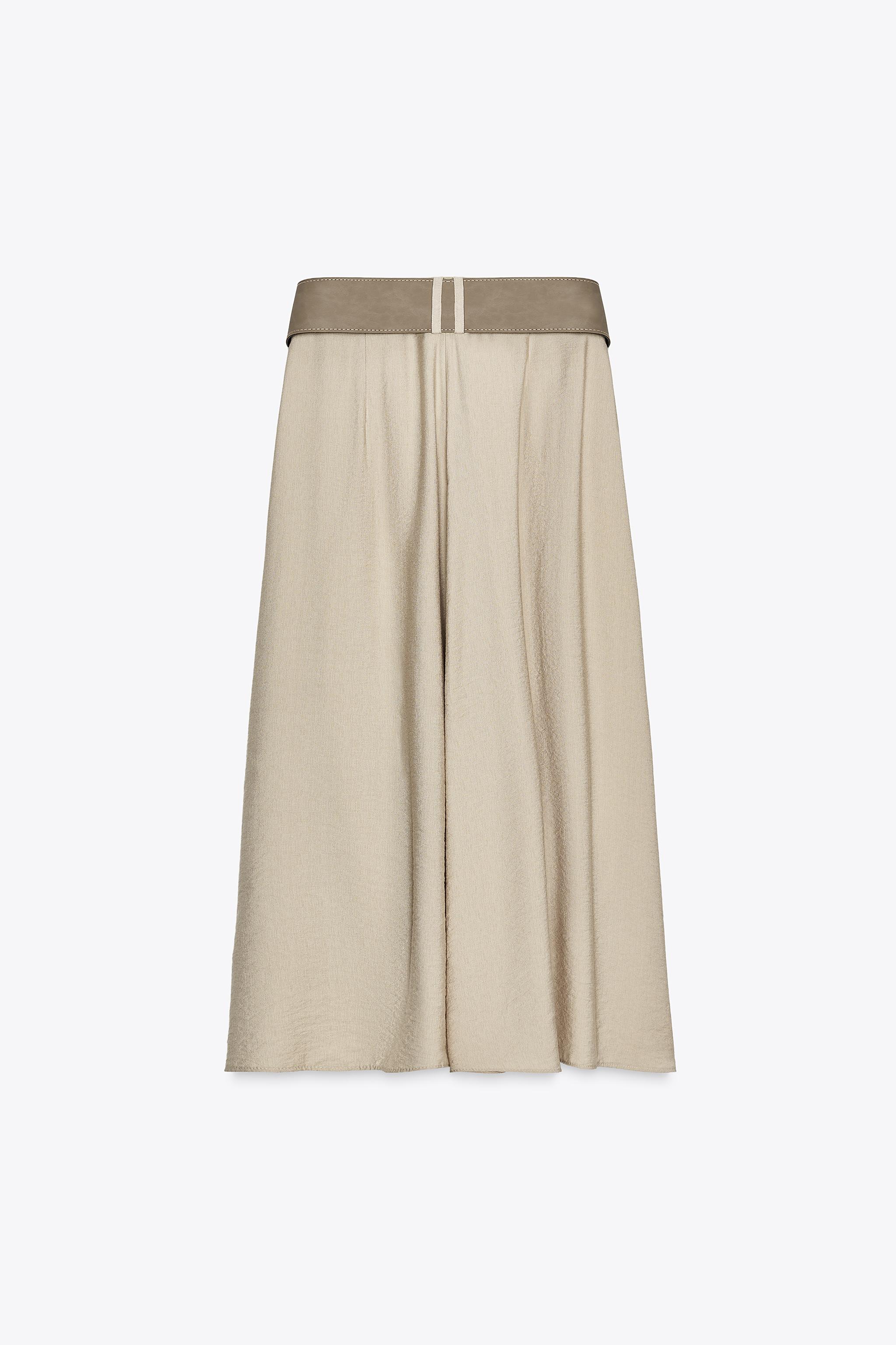 RUSTIC BELTED A-LINE SKIRT