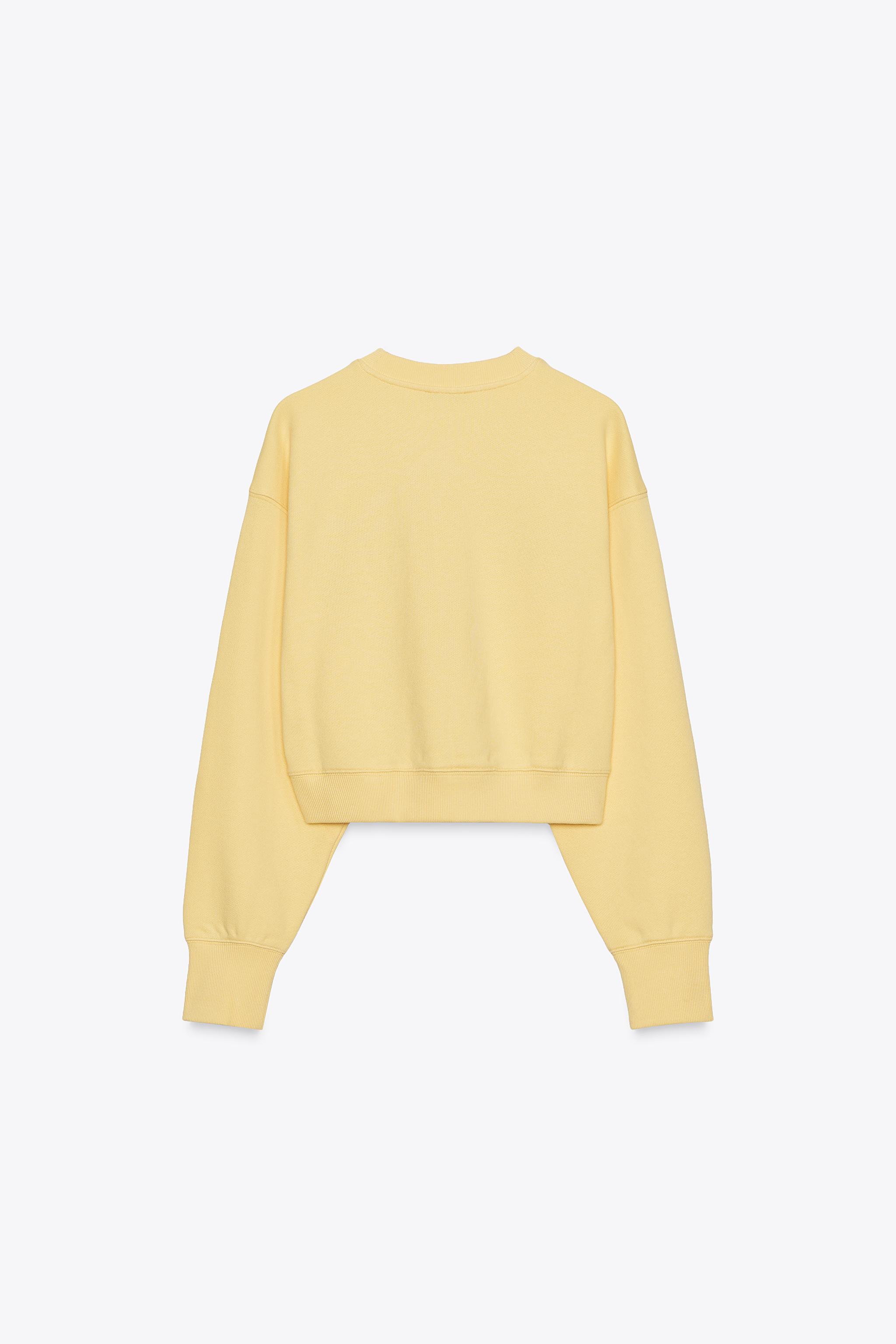 EMBROIDERED TEXT PLUSH SWEATSHIRT