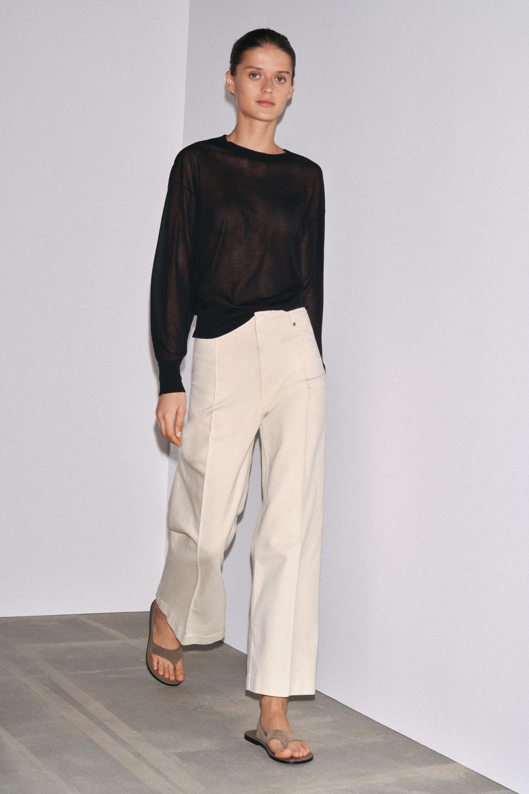 ZW COLLECTION TAILORED WIDE LEG HI-RISE JEANS