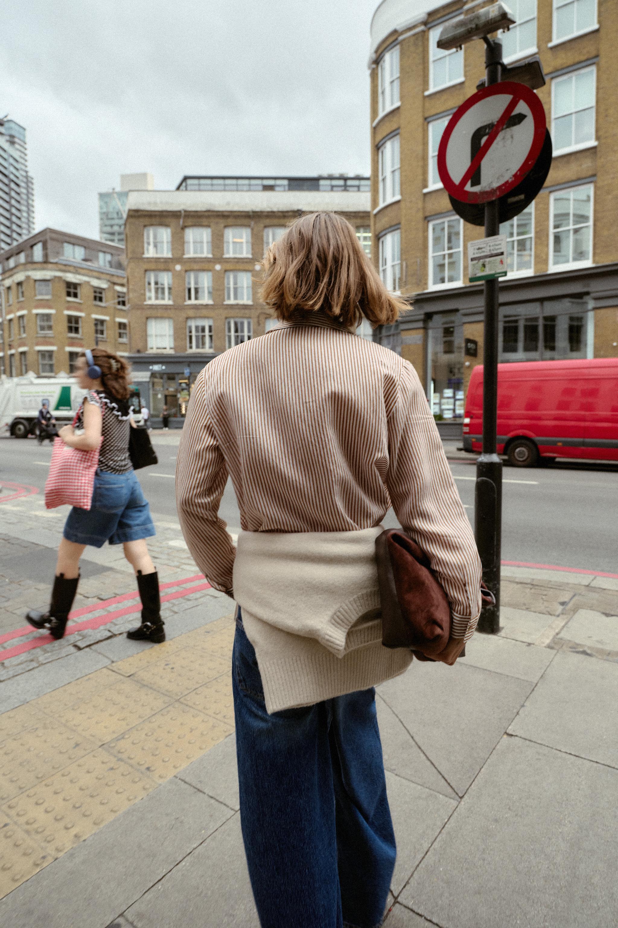 STRIPED EMBROIDERED BEADED SHIRT