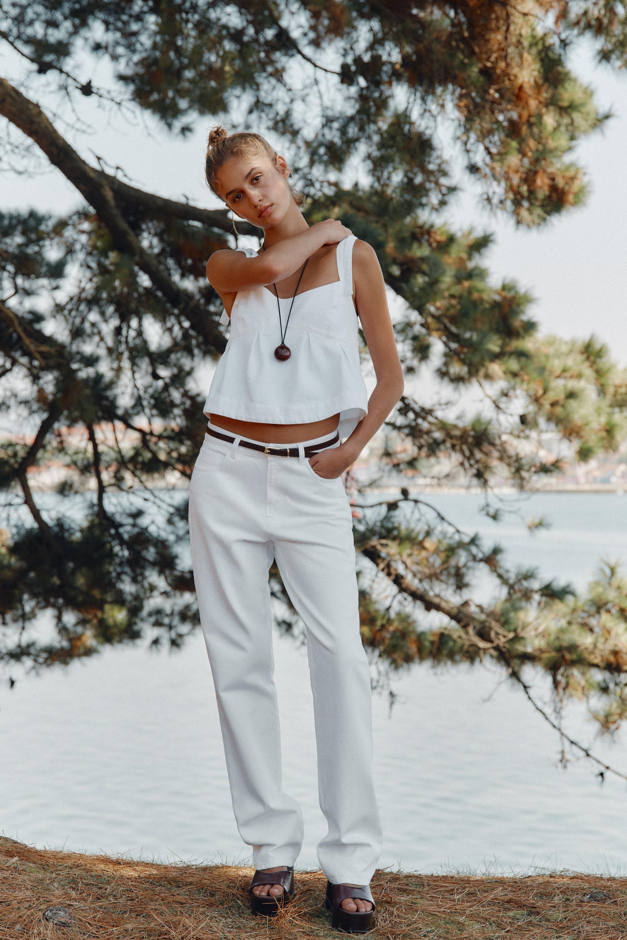 Z1975 90'S HIGH-WAISTED STRAIGHT BELTED JEANS