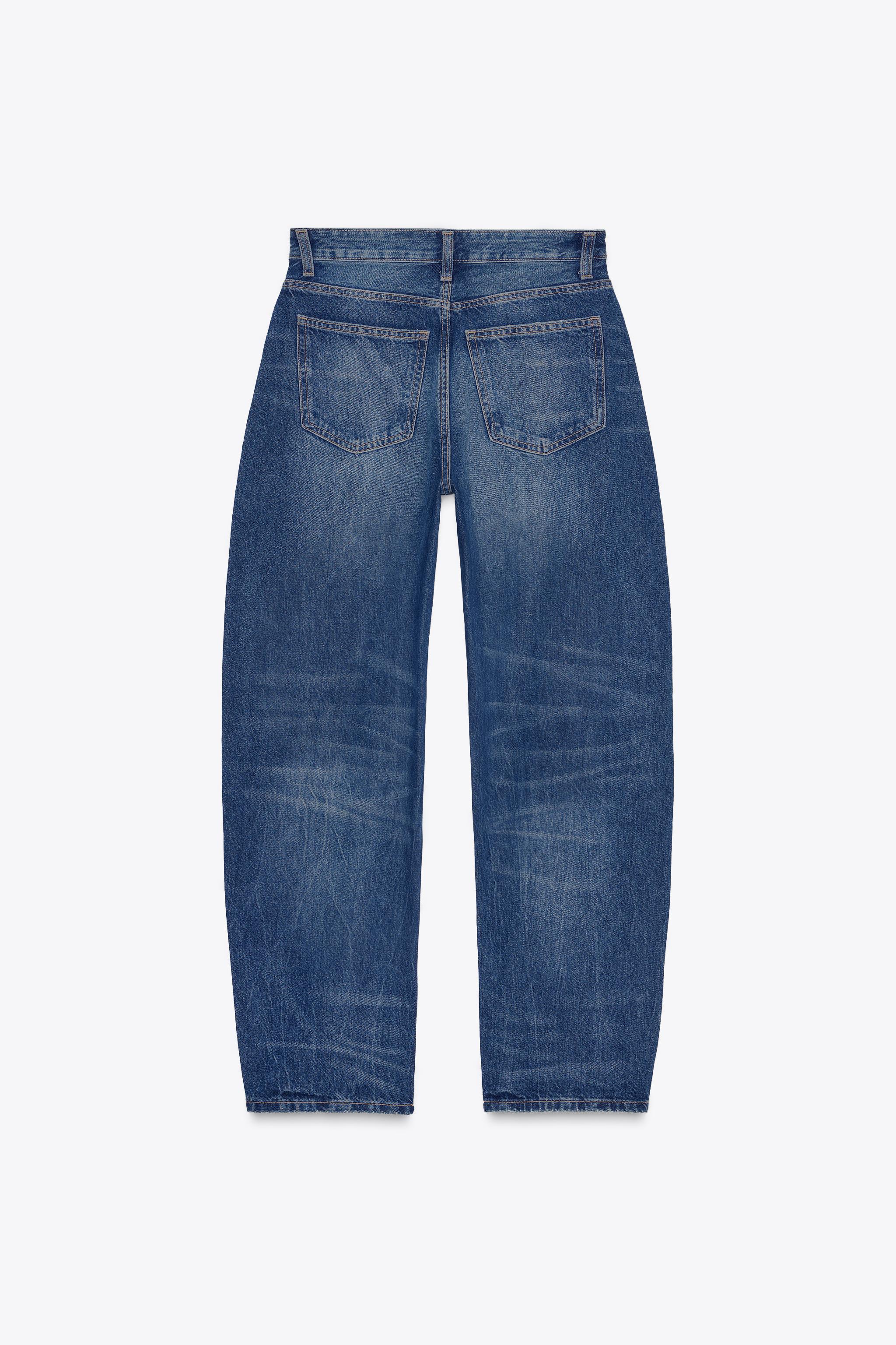 HIGH-WAIST BARREL TRF JEANS