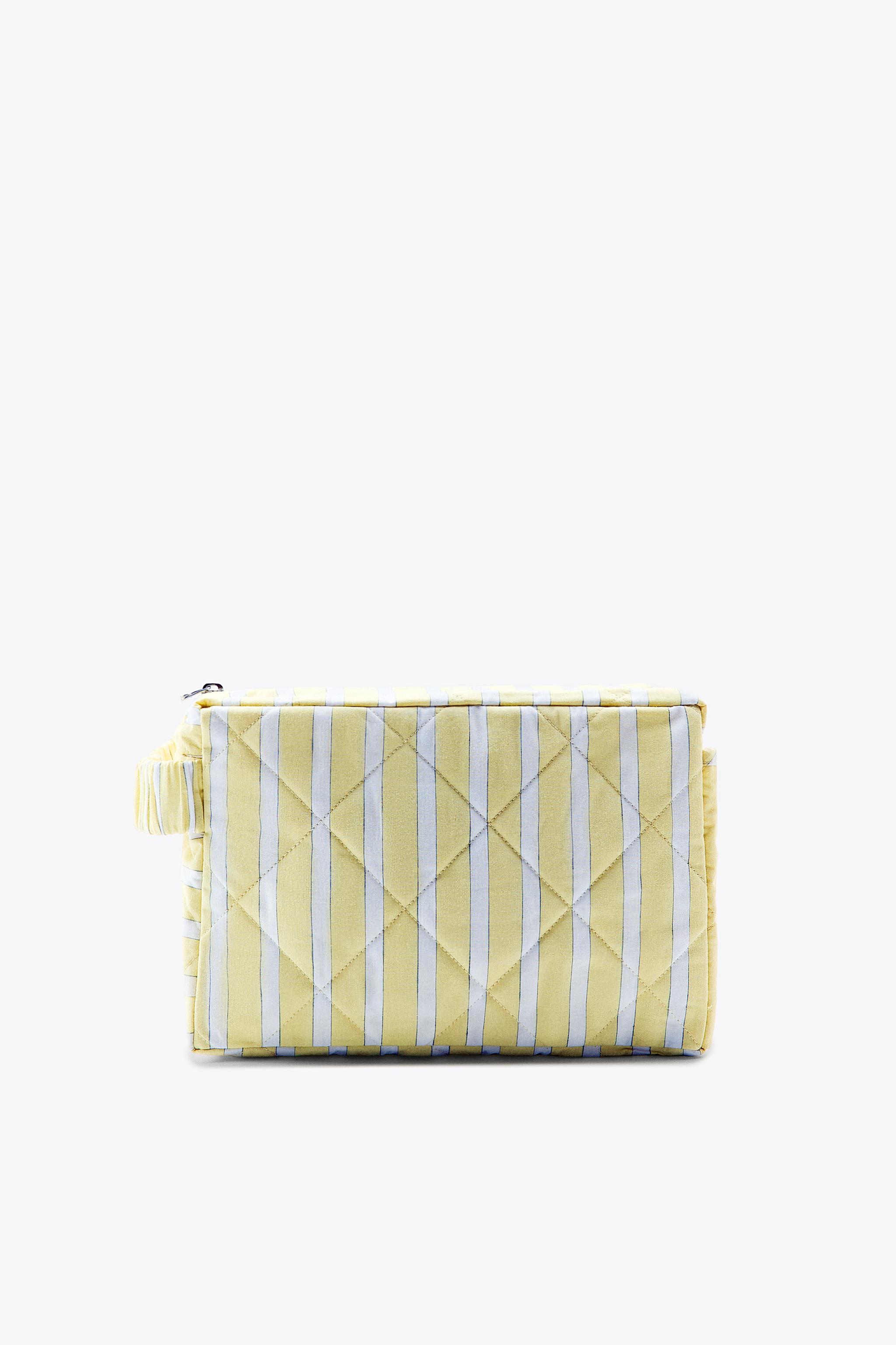 STRIPED TOILETRY BAG